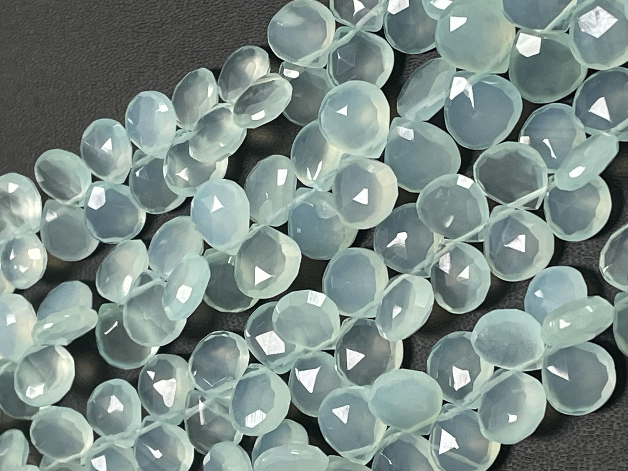 Aqua Chalcedony Heart Faceted