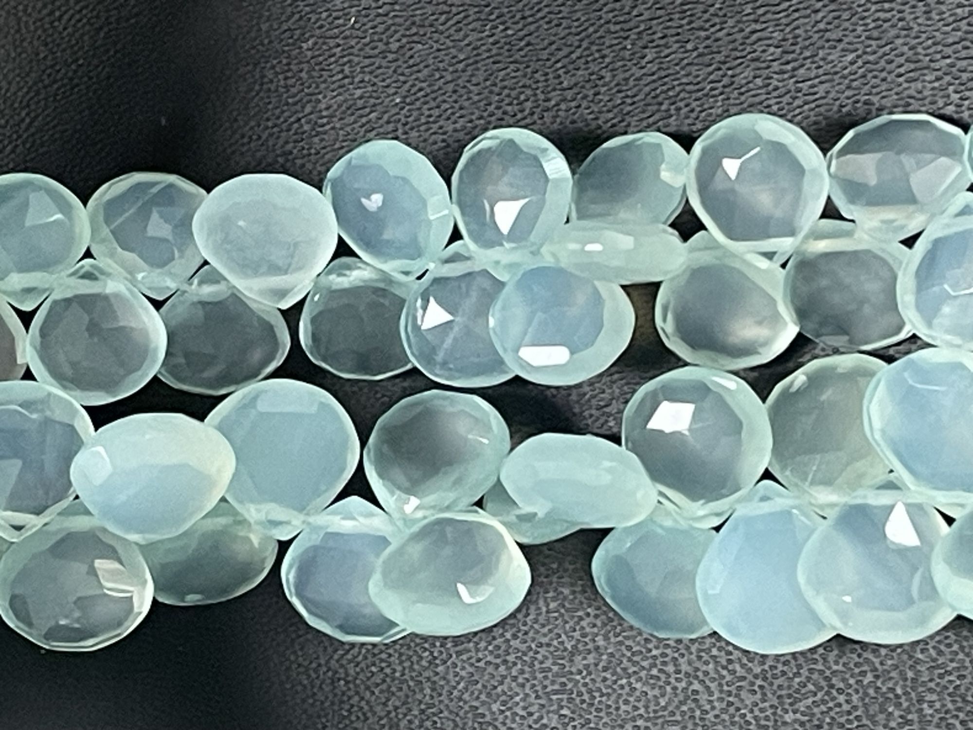 Aqua Chalcedony Heart Faceted
