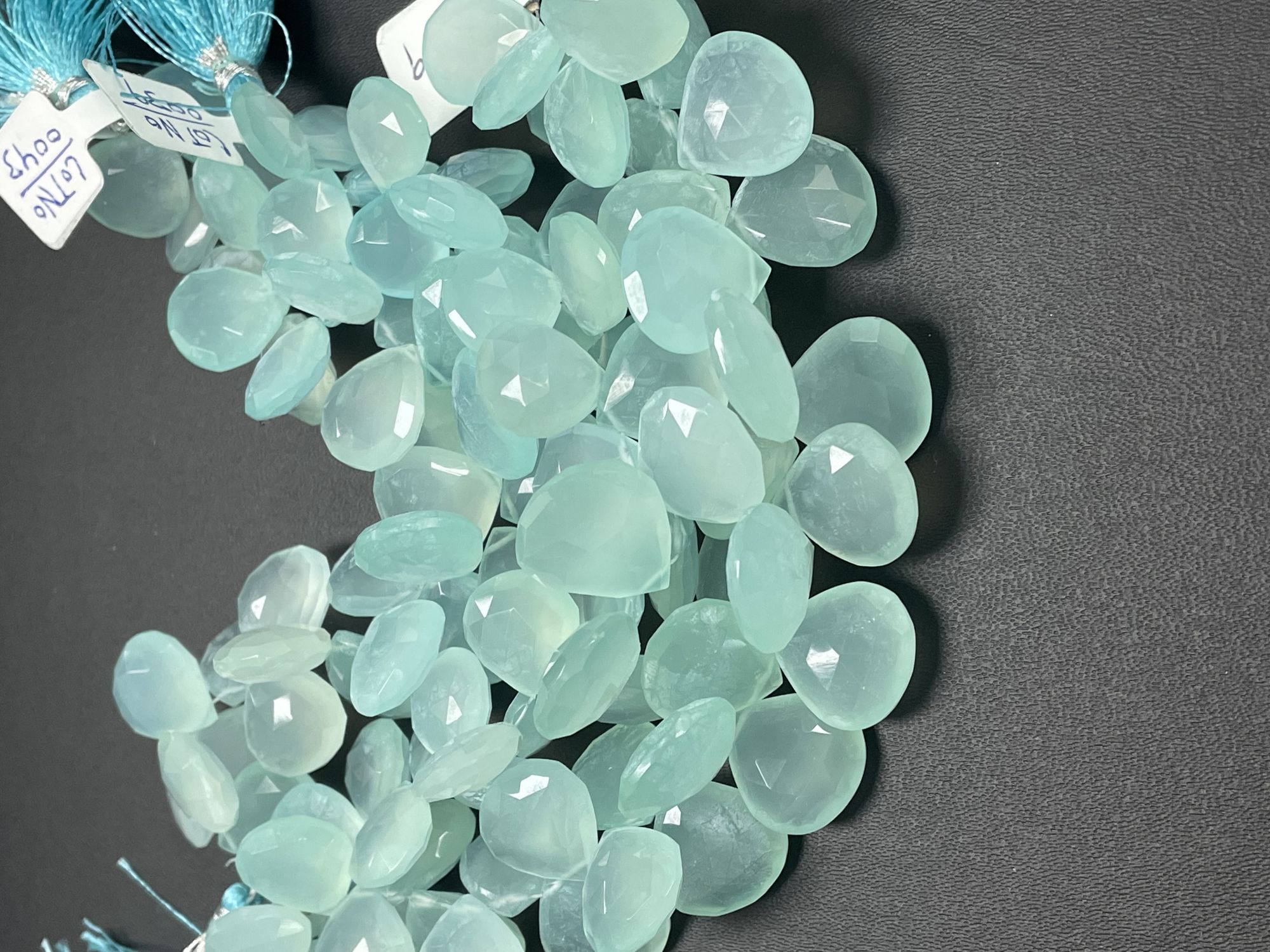 Aqua Chalcedony Heart Faceted