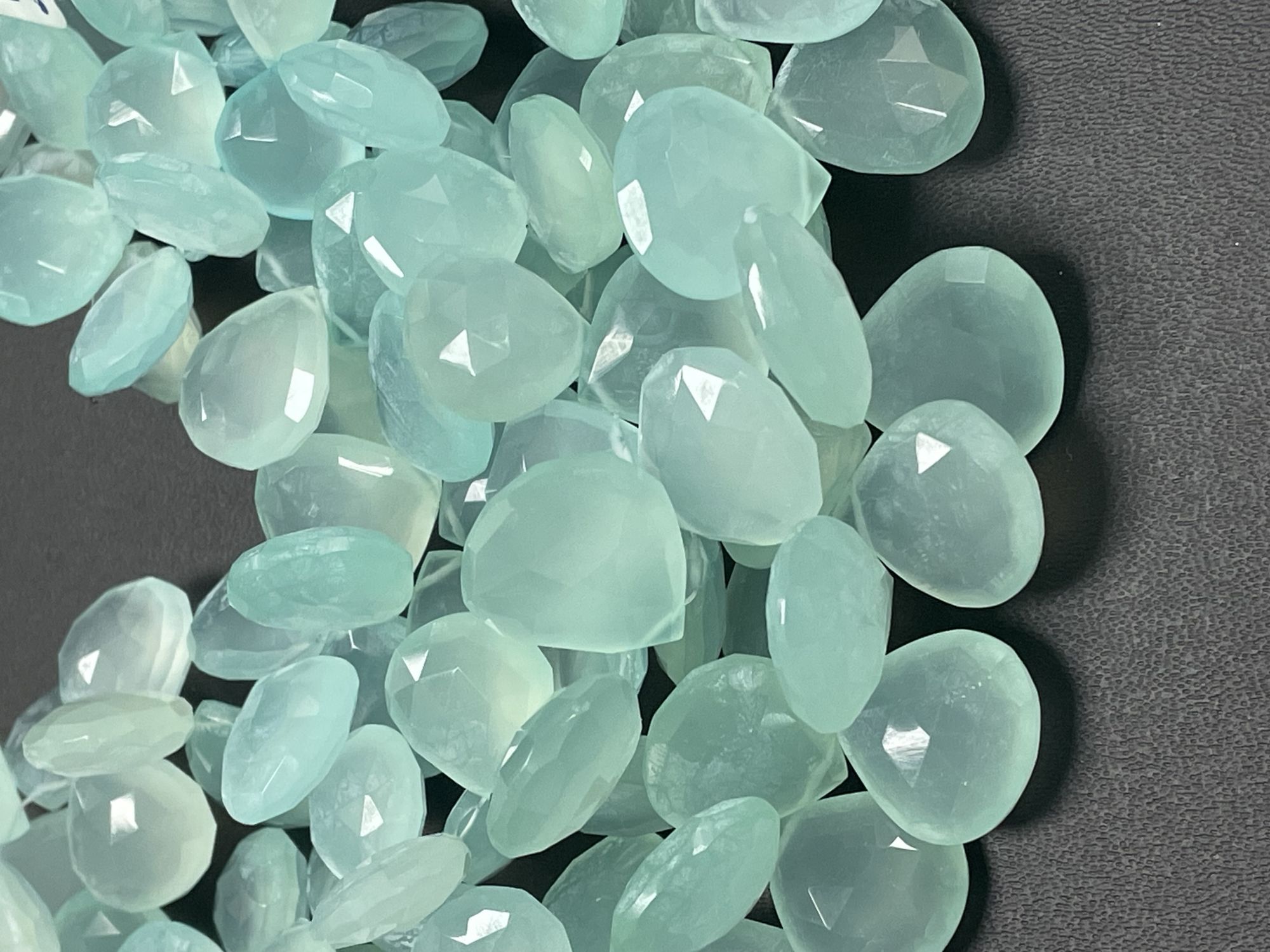 Aqua Chalcedony Heart Faceted