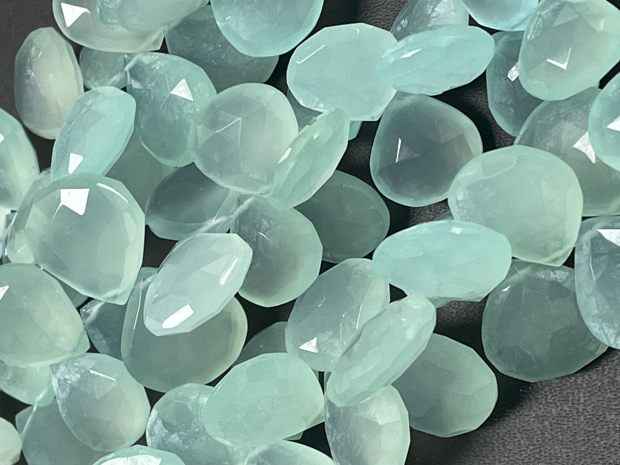 Aqua Chalcedony Heart Faceted