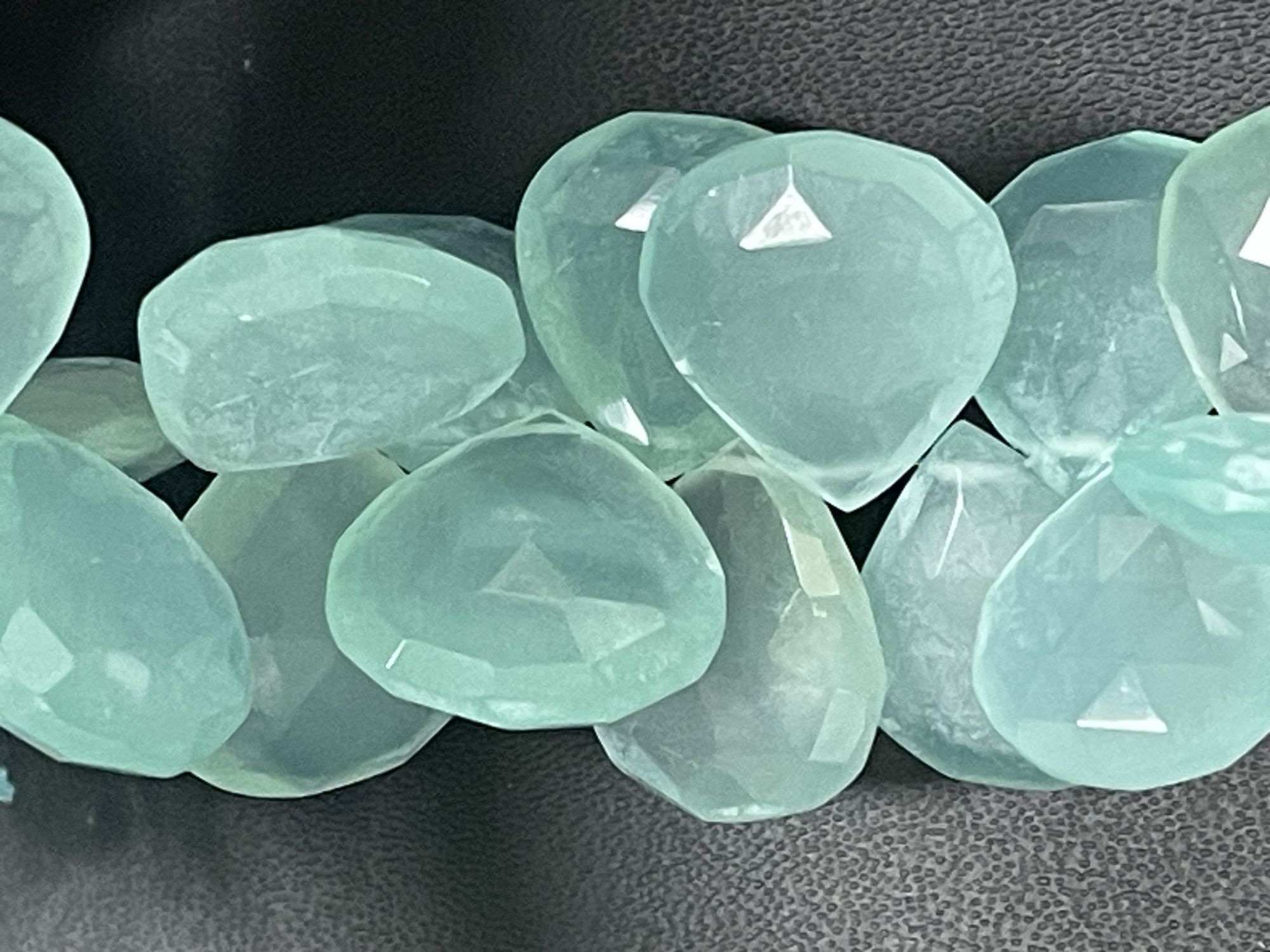 Aqua Chalcedony Heart Faceted