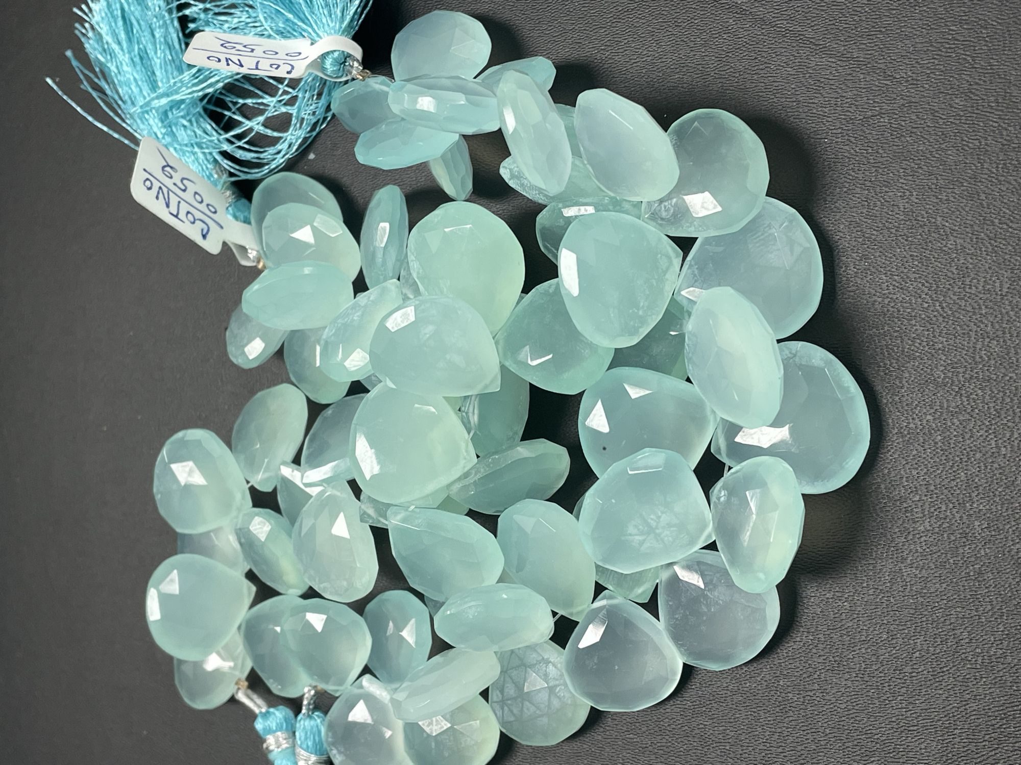 Aqua Chalcedony Heart Faceted