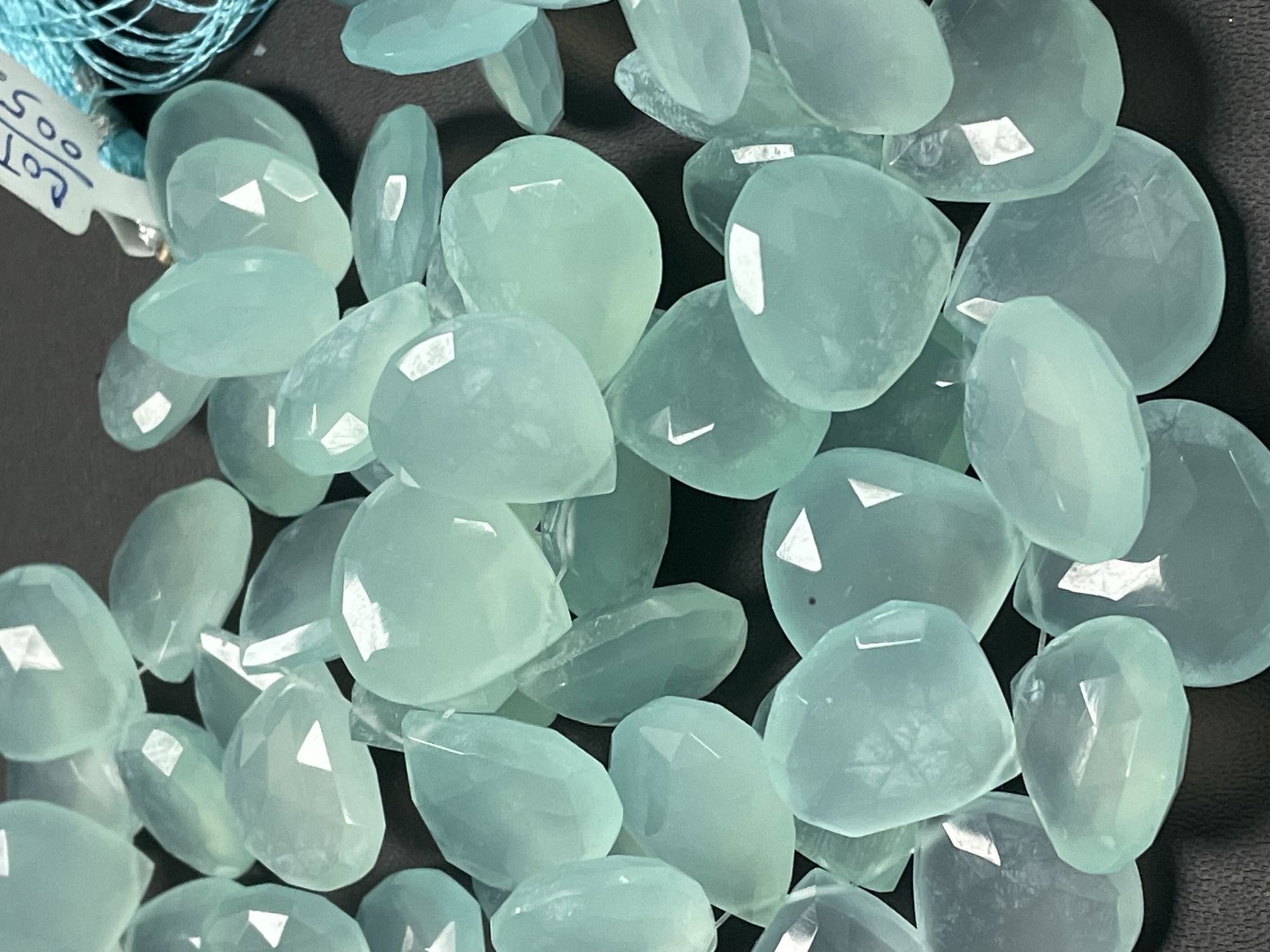 Aqua Chalcedony Heart Faceted