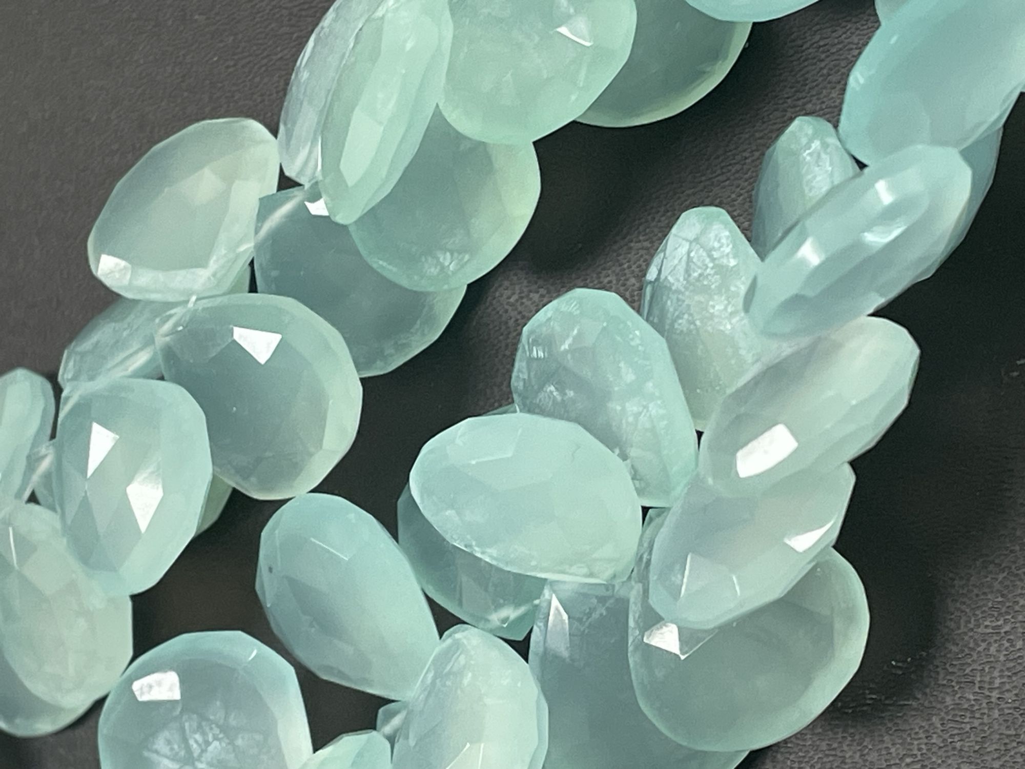 Aqua Chalcedony Heart Faceted