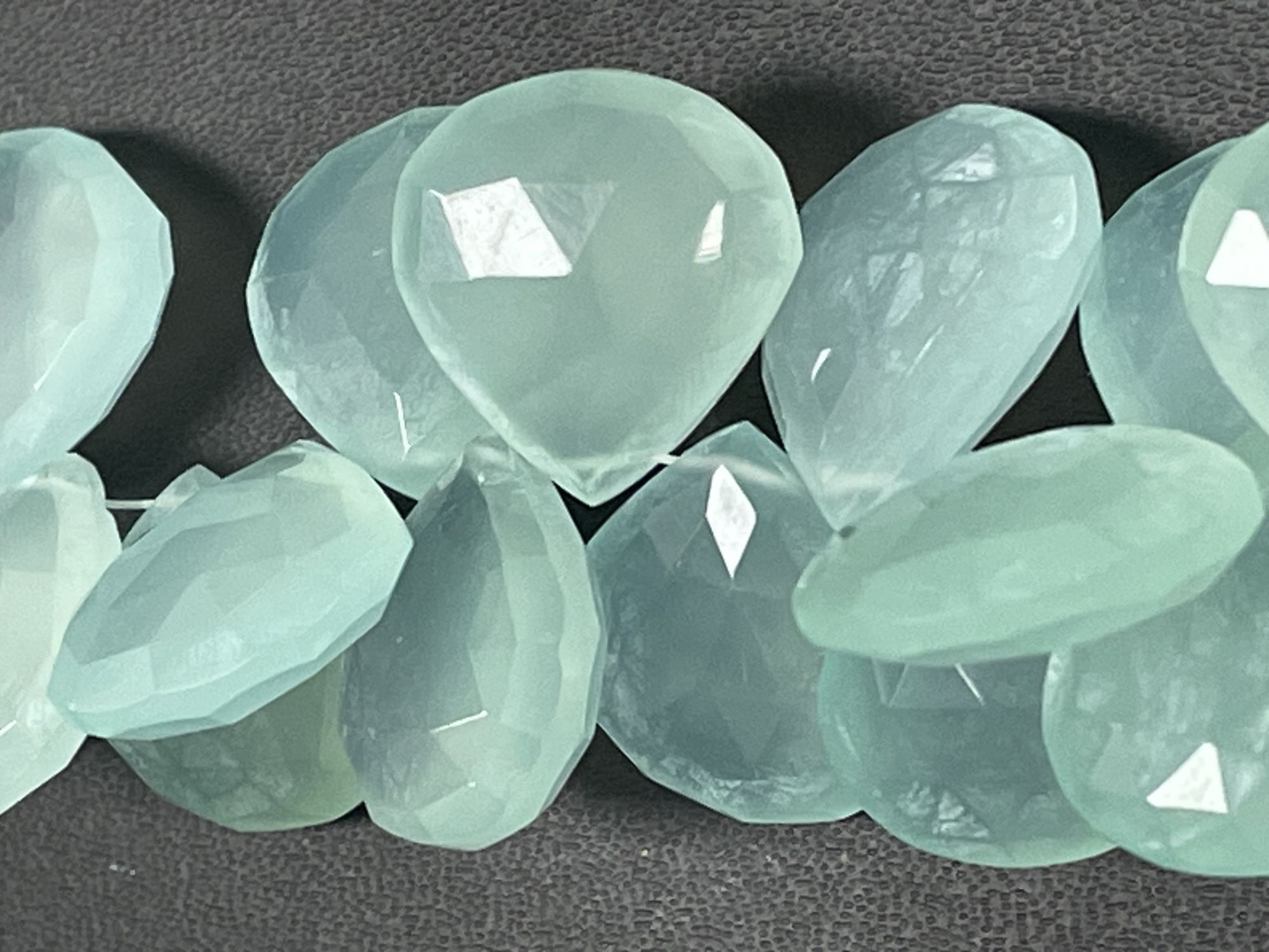 Aqua Chalcedony Heart Faceted