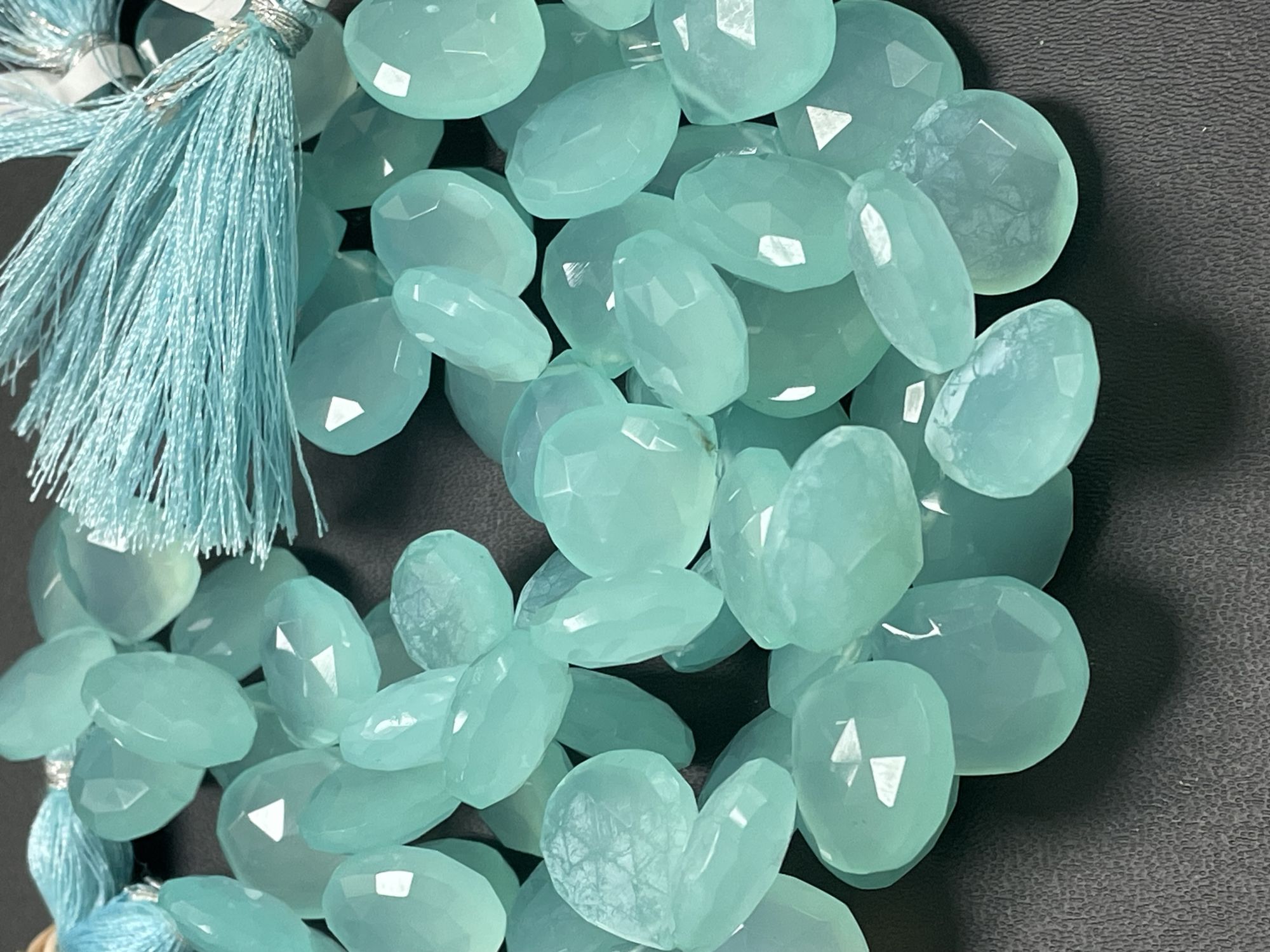 Aqua Chalcedony Heart Faceted
