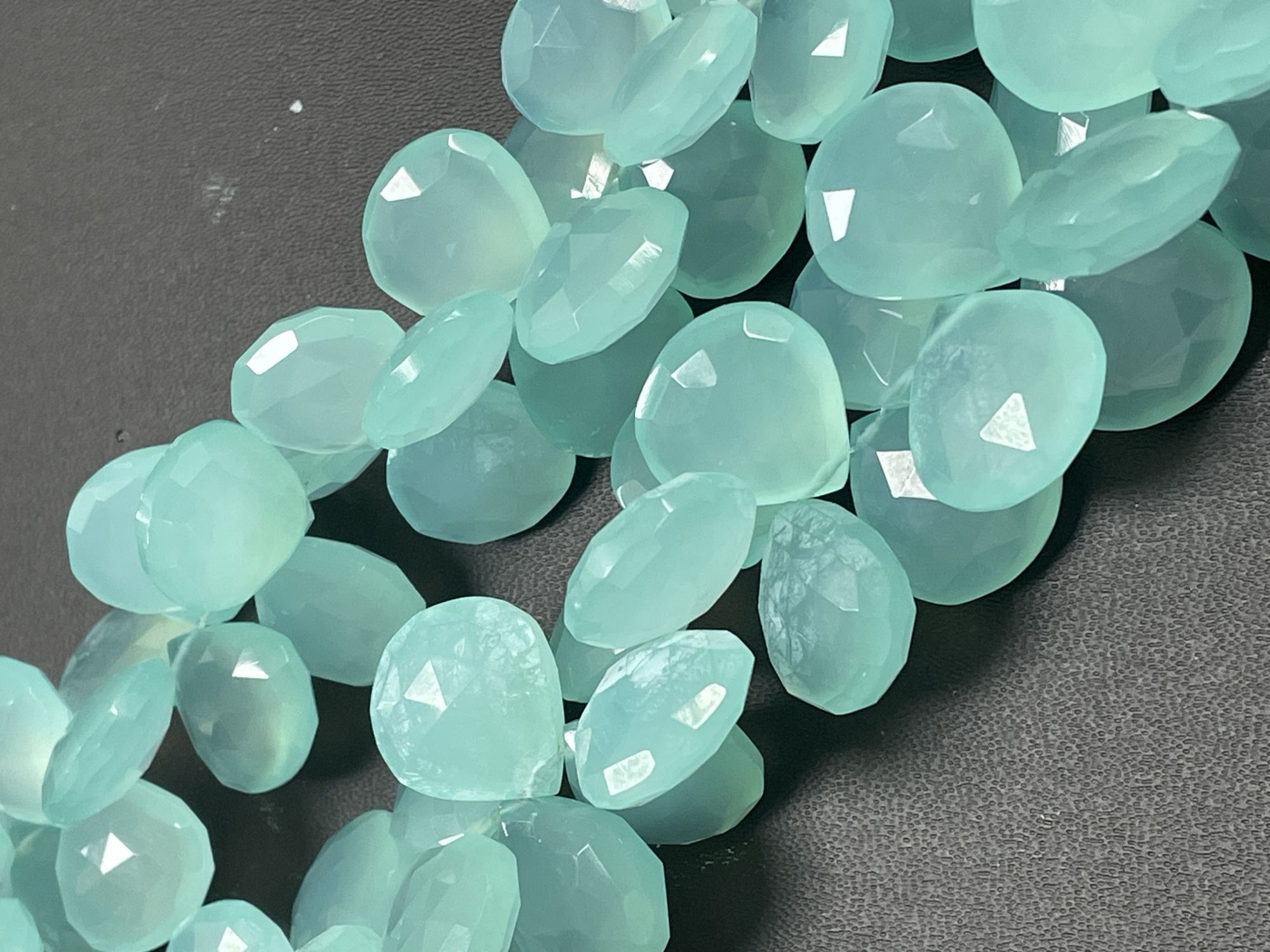 Aqua Chalcedony Heart Faceted