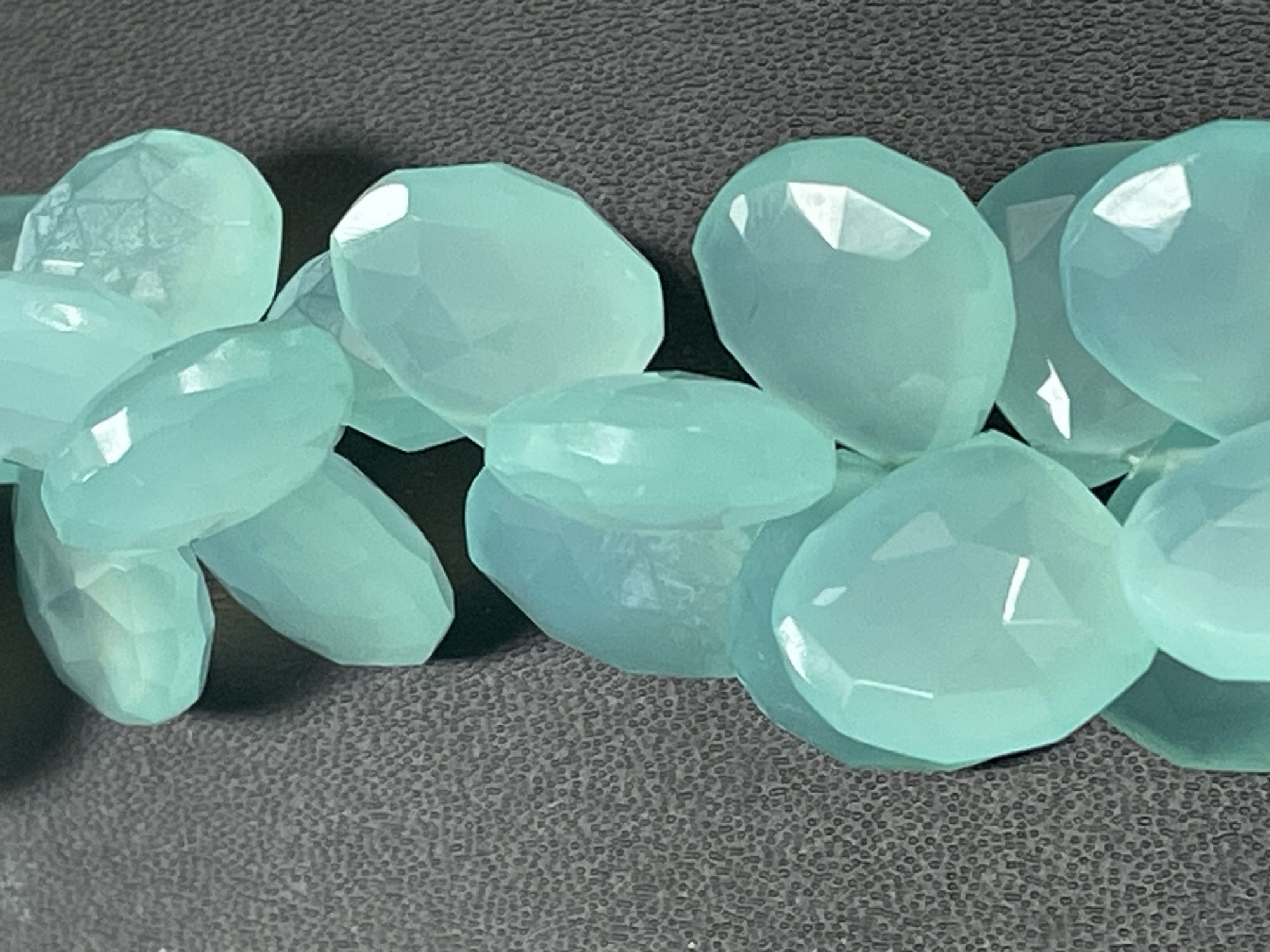 Aqua Chalcedony Heart Faceted