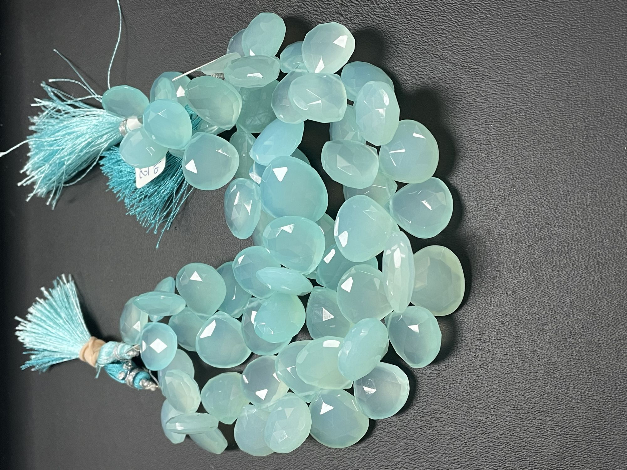 Aqua Chalcedony Heart faceted