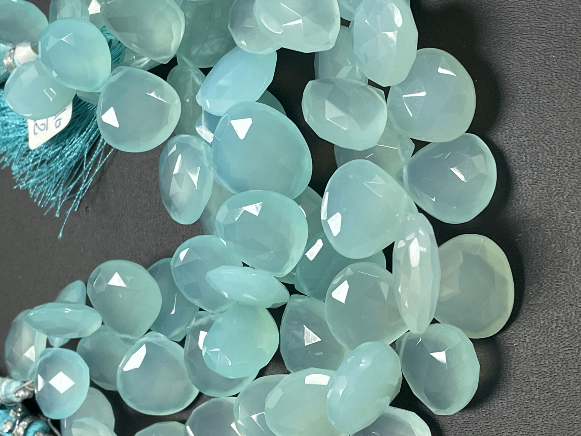 Aqua Chalcedony Heart faceted