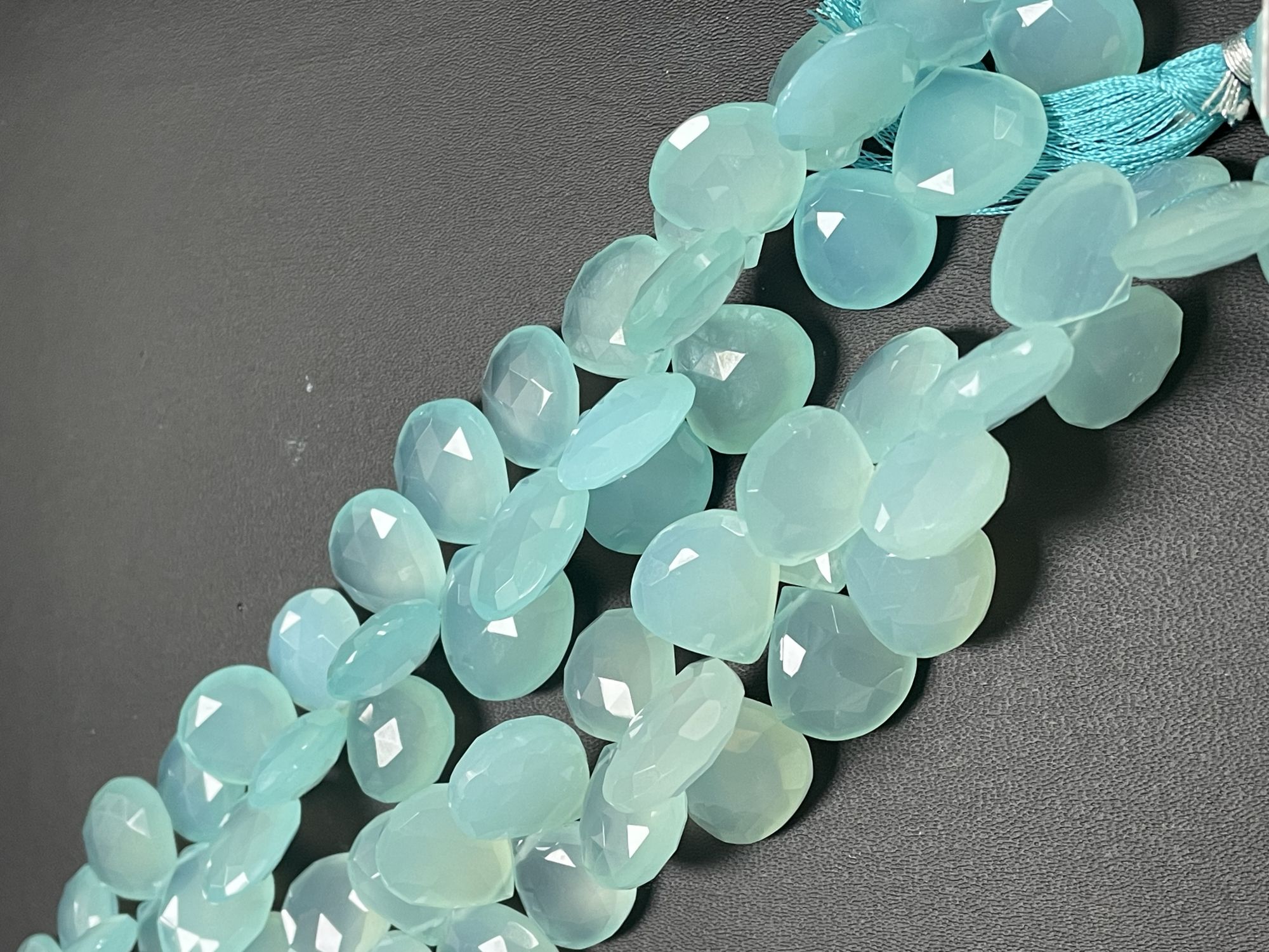 Aqua Chalcedony Heart faceted