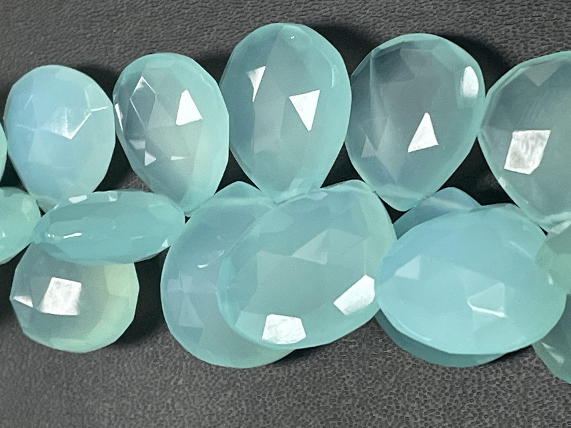 Aqua Chalcedony Heart faceted