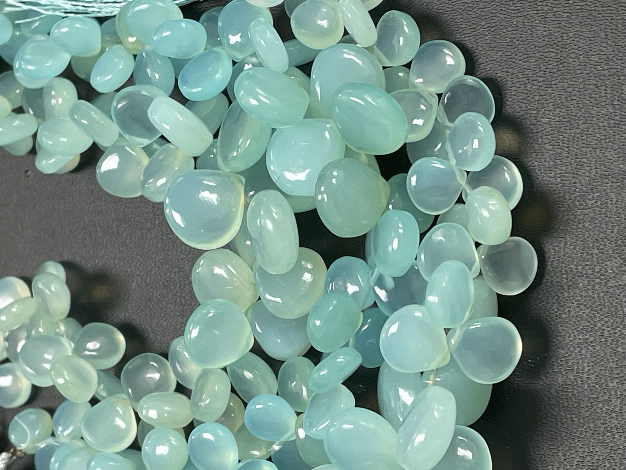Aqua Chalcedony Heart Smooth