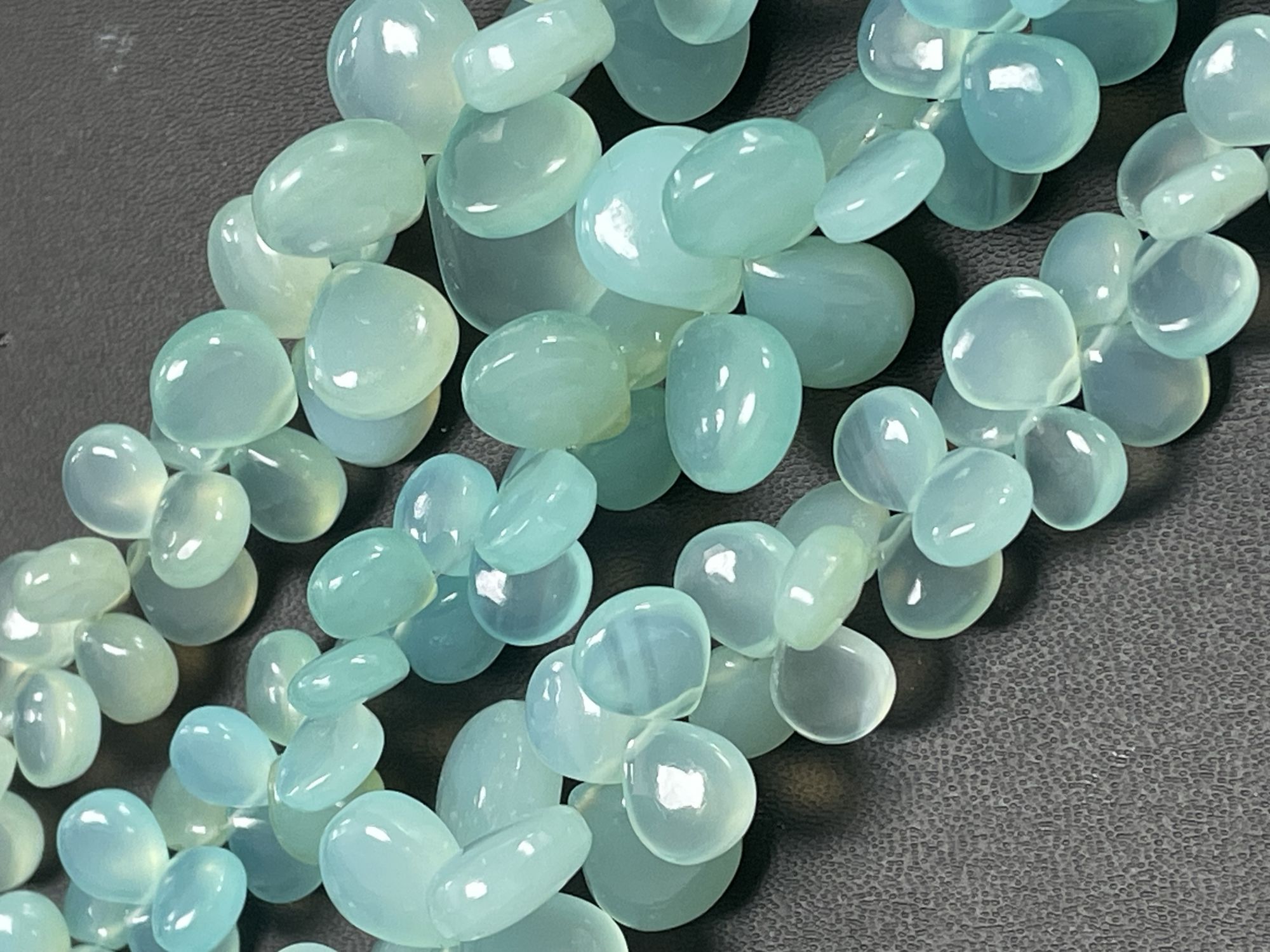 Aqua Chalcedony Heart Smooth