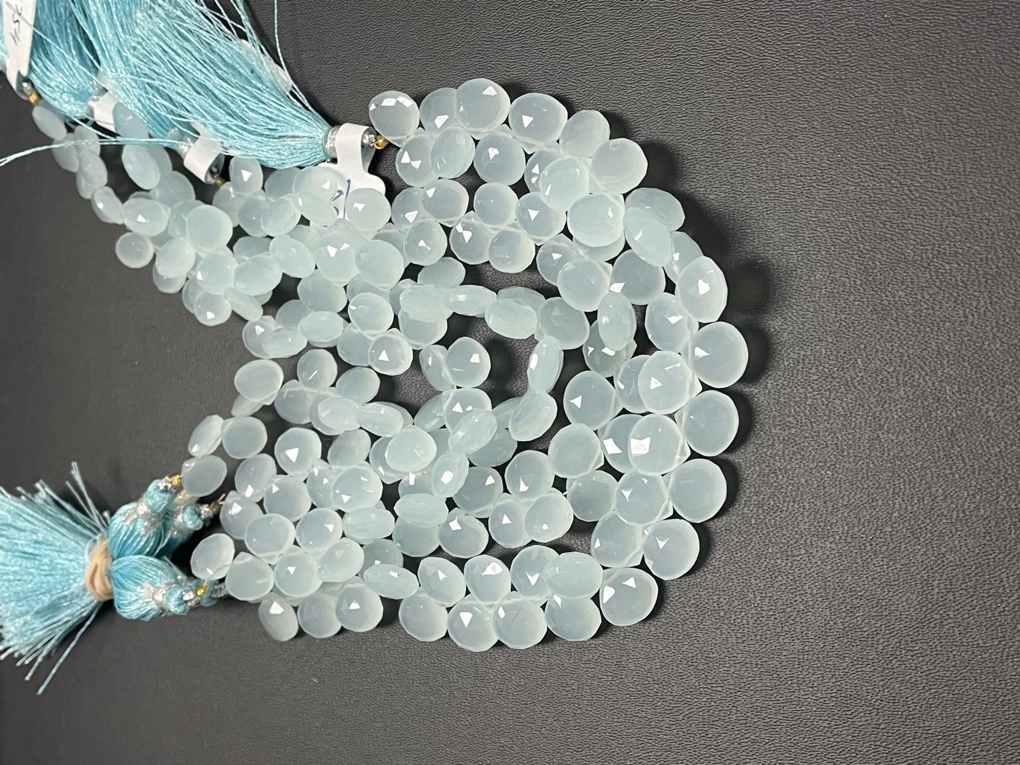 Aqua Chalcedony Heart Faceted