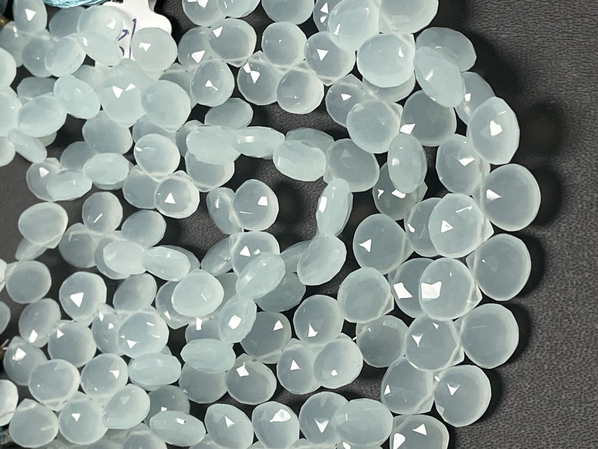 Aqua Chalcedony Heart Faceted