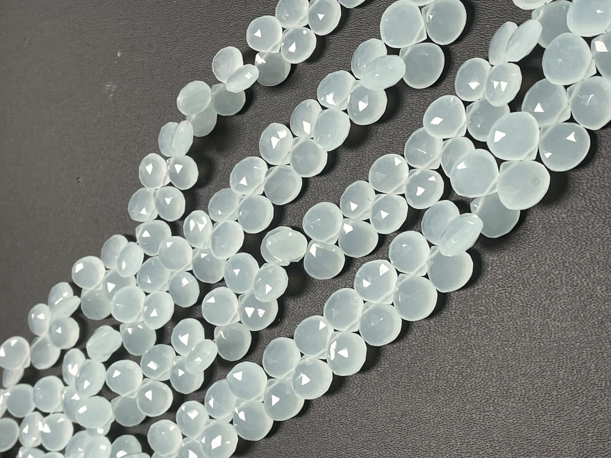 Aqua Chalcedony Heart Faceted