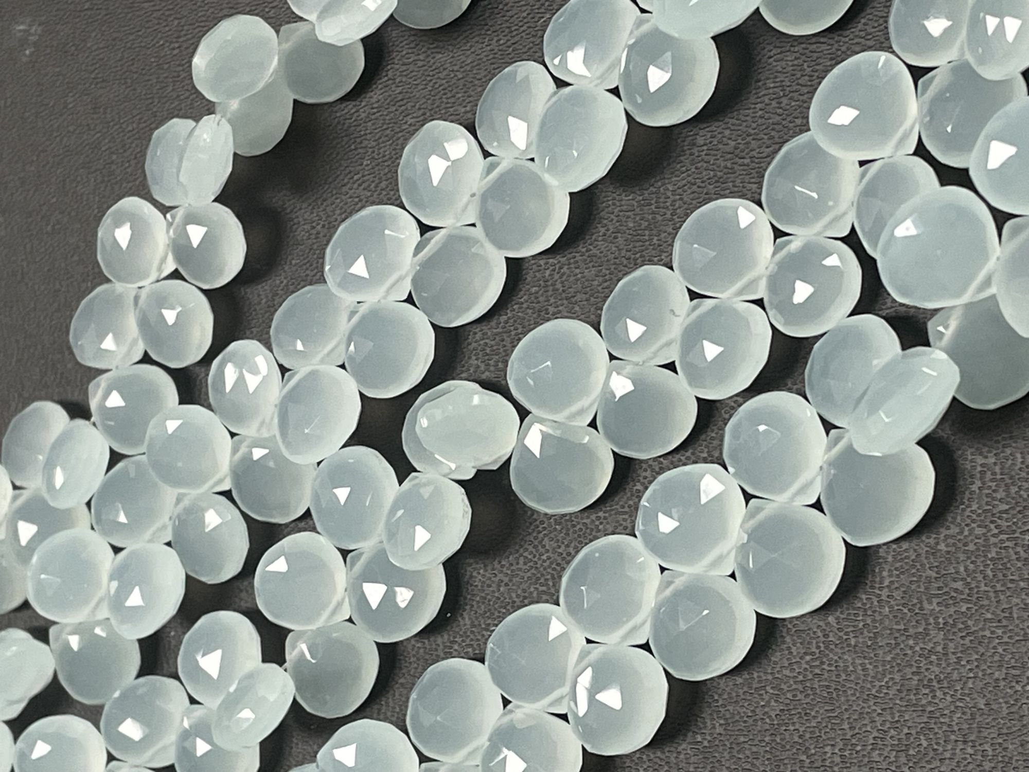 Aqua Chalcedony Heart Faceted