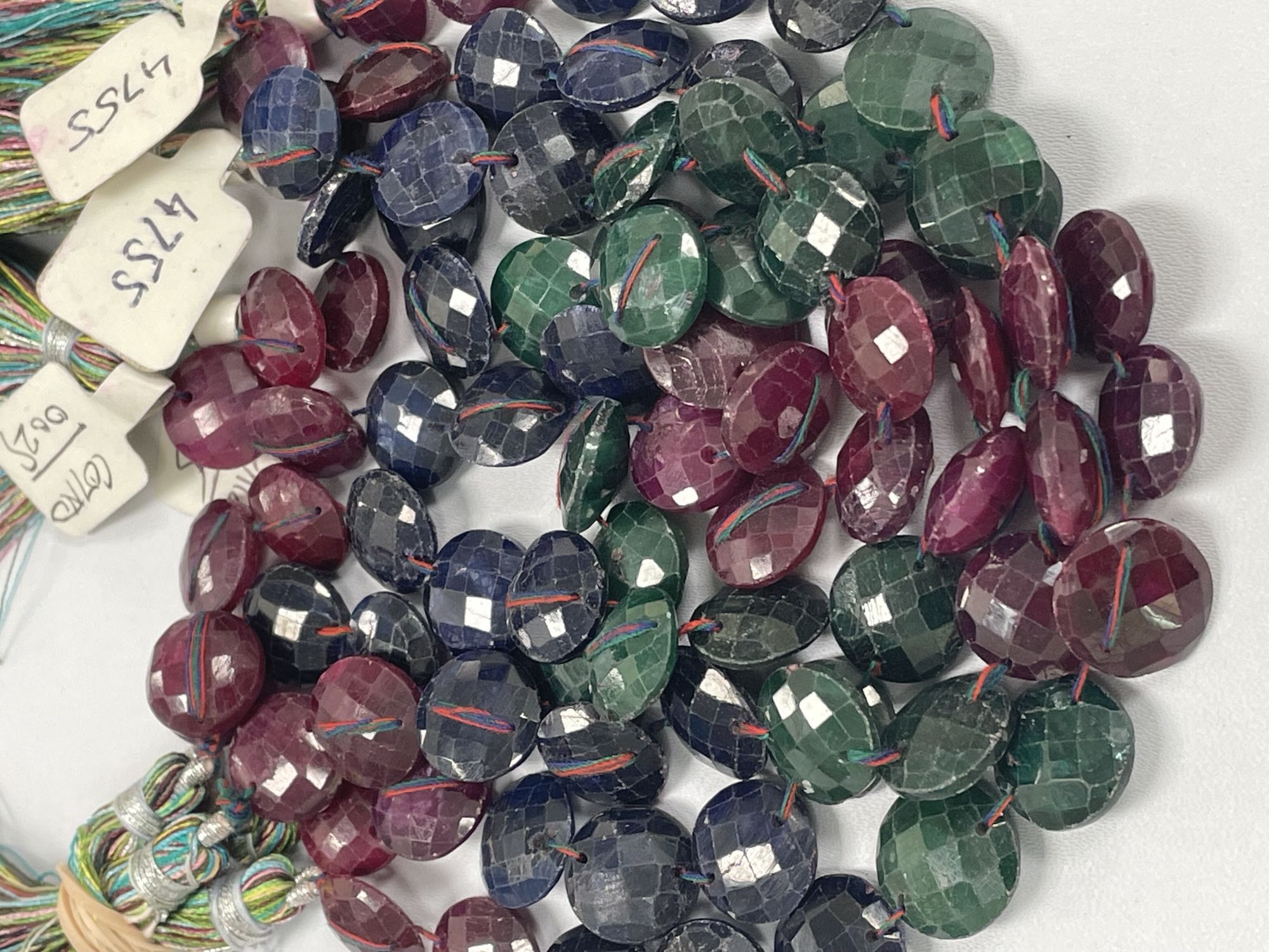 Dyed Ruby Sapphire Emerald Coin Faceted