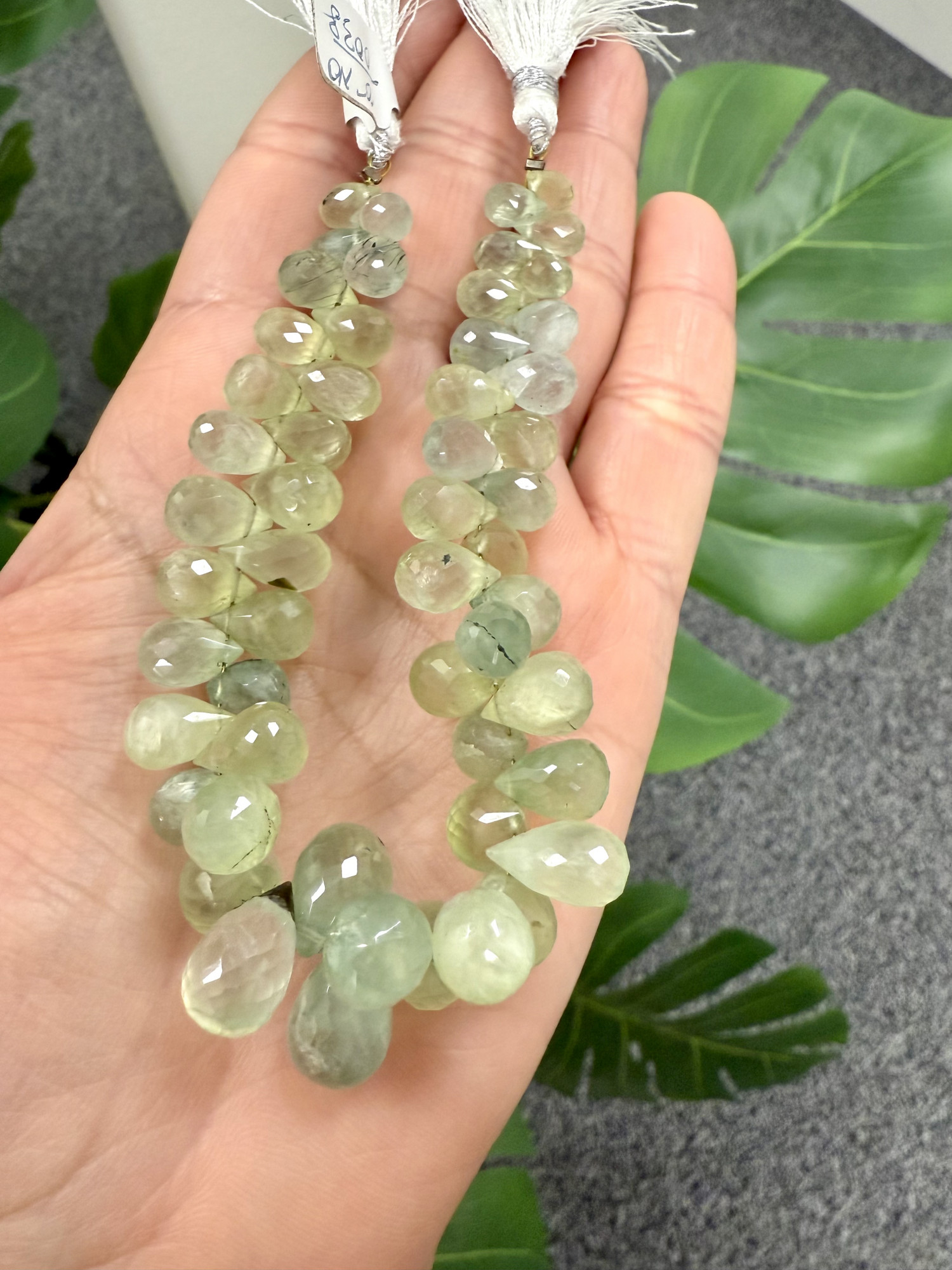 Prehnite Drop Faceted