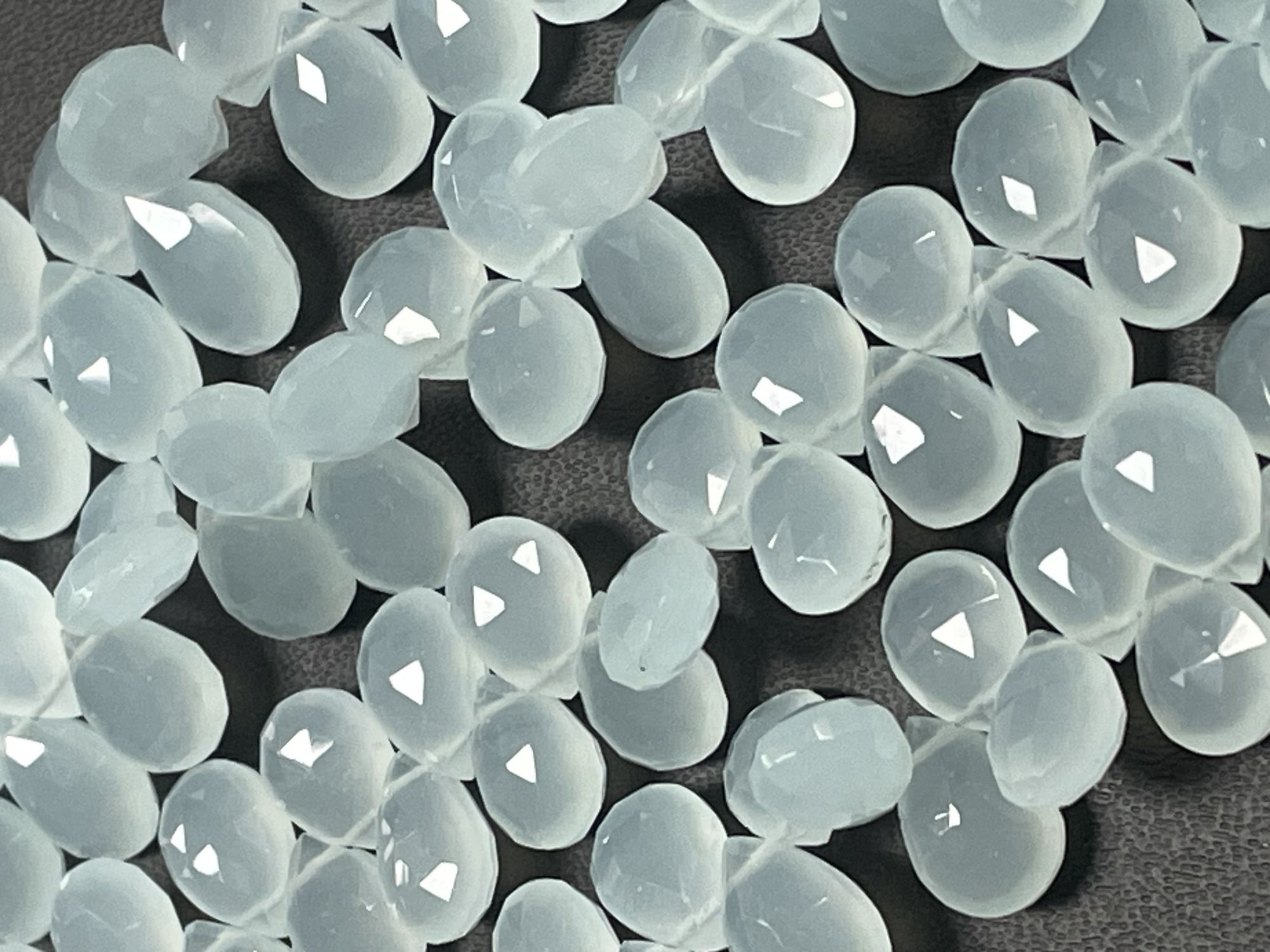 Aqua Chalcedony Pear Faceted