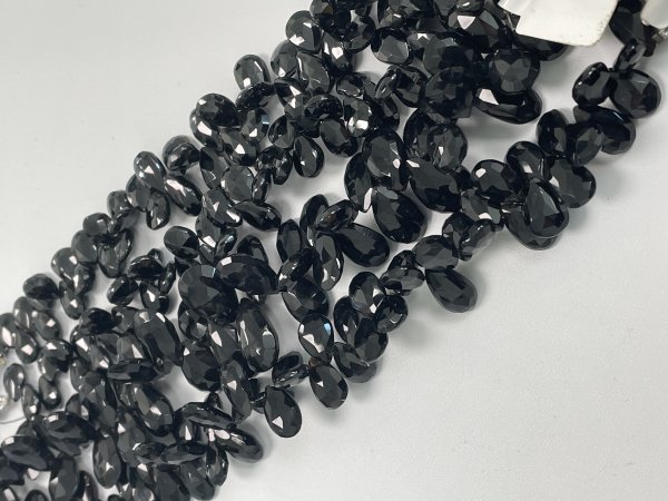 Black Spinel Pear Faceted