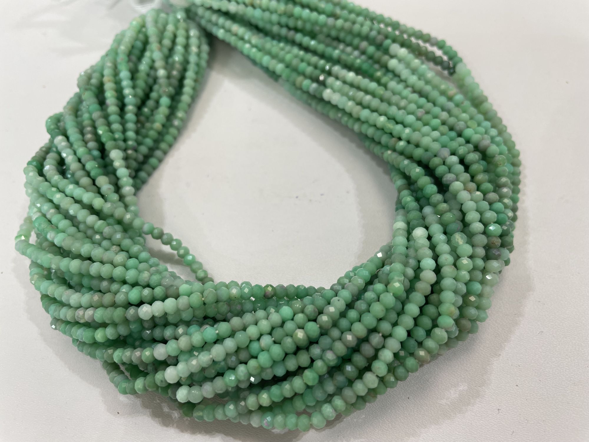 Shaded Chrysoprase Rondelle Faceted