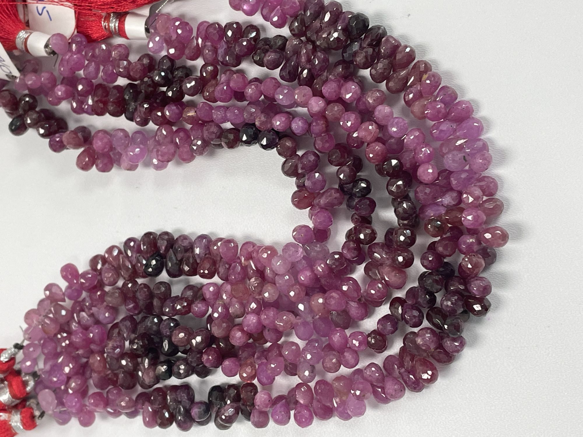 Shaded Ruby Drop Faceted