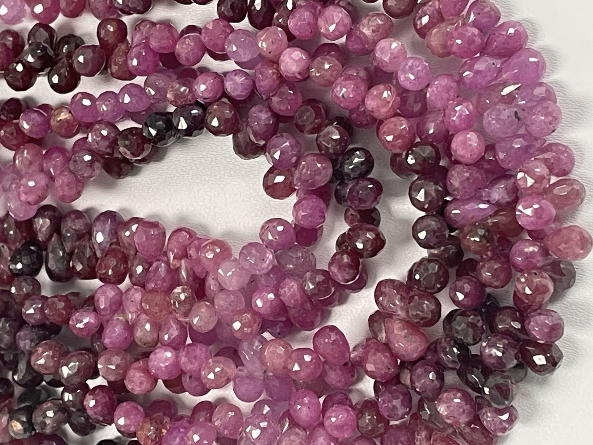 Shaded Ruby Drop Faceted