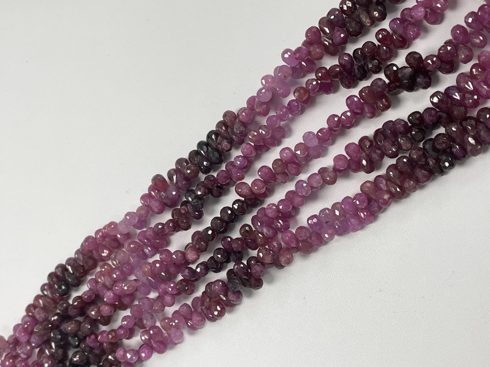 Shaded Ruby Drop Faceted