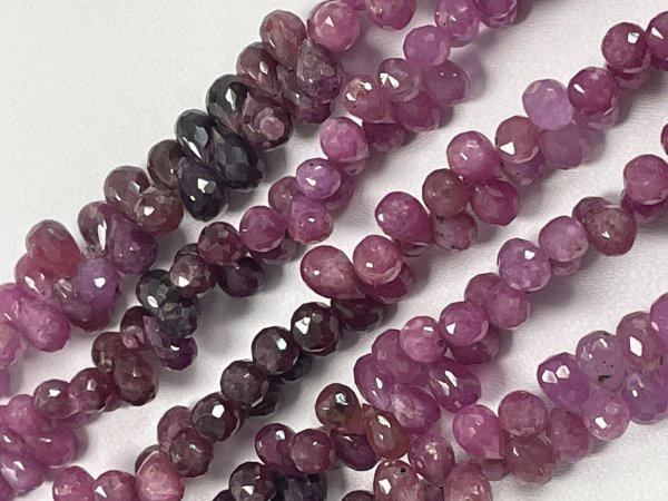 Shaded Ruby Drop Faceted