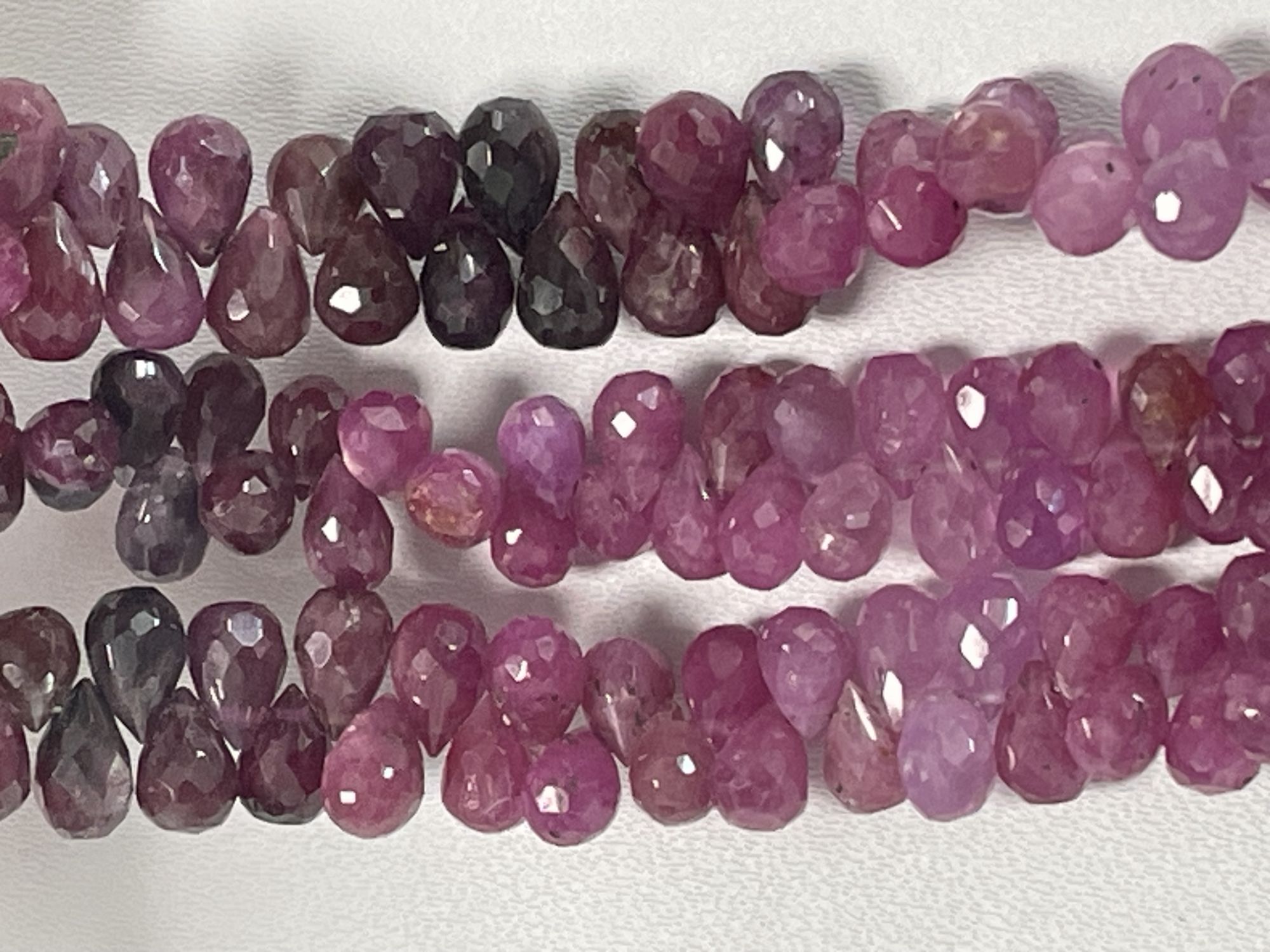 Shaded Ruby Drop Faceted