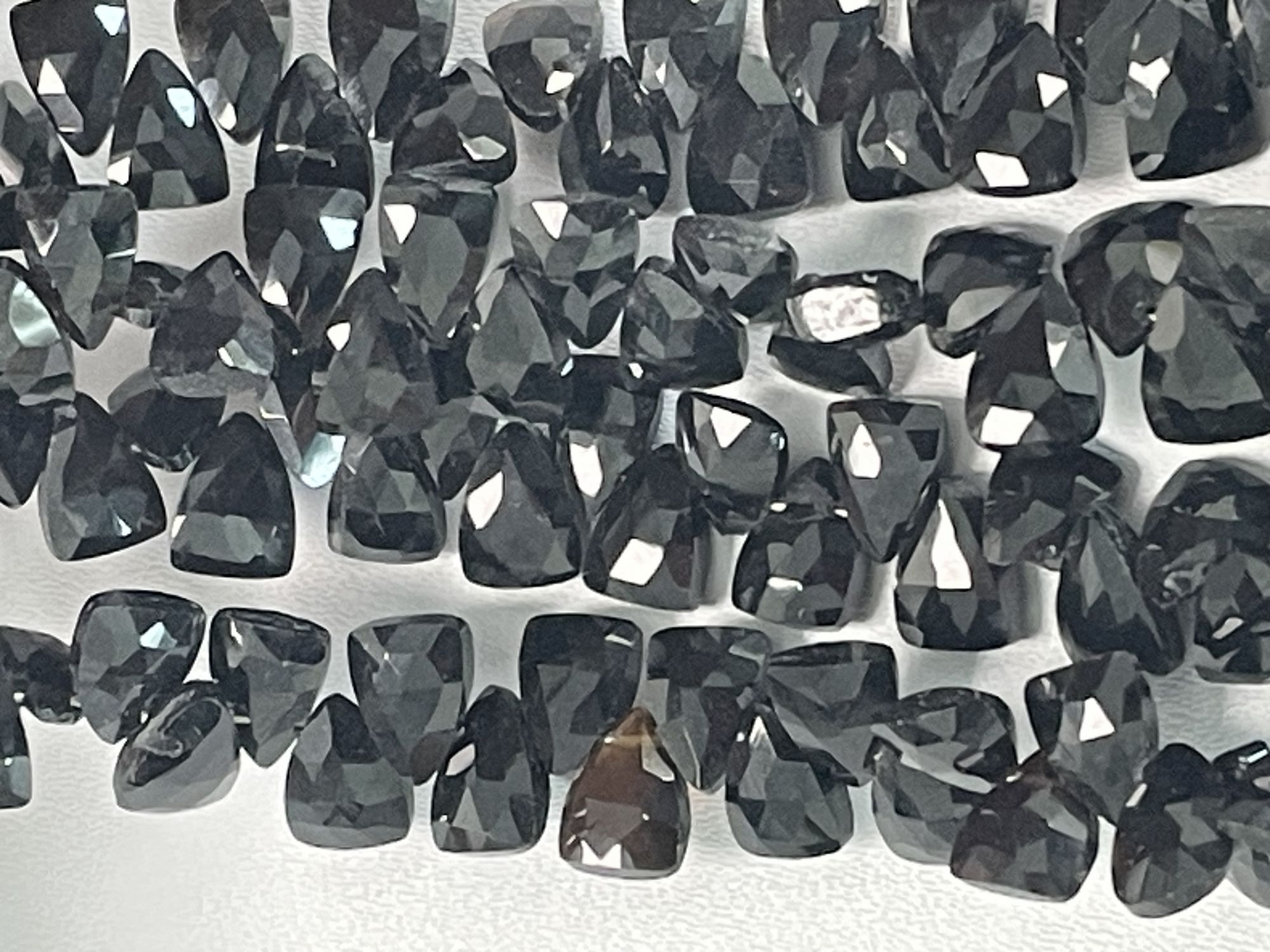 Black Spinel Fan Cut Faceted