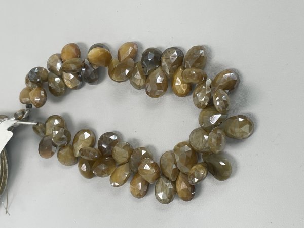 Coated Moonstone Pear Faceted