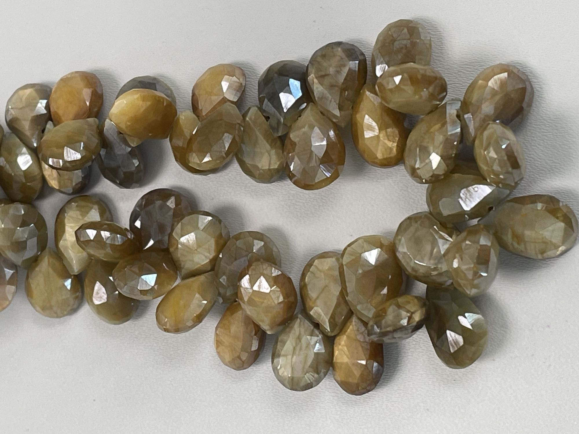 Coated Moonstone Pear Faceted