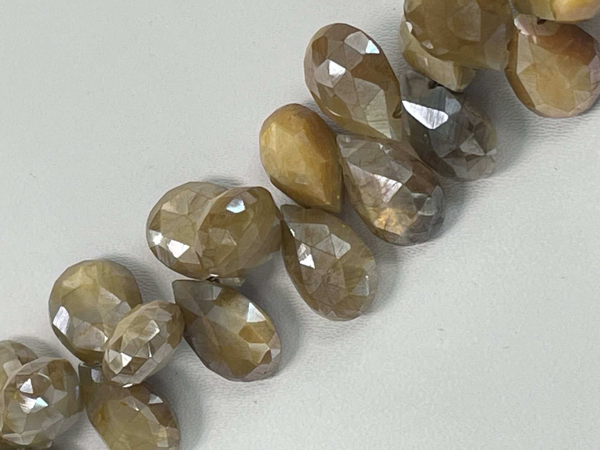 Coated Moonstone Pear Faceted