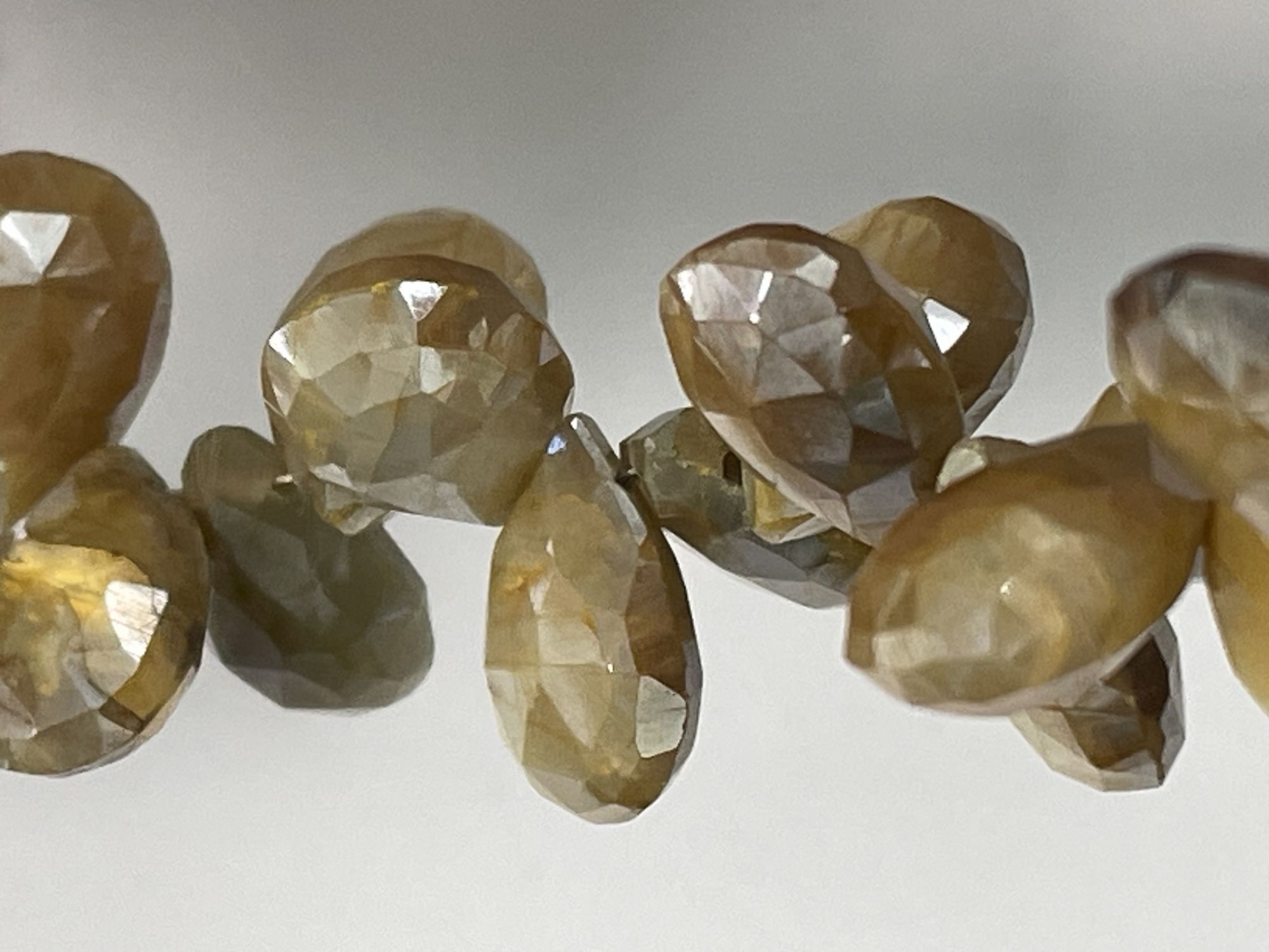 Coated Moonstone Pear Faceted
