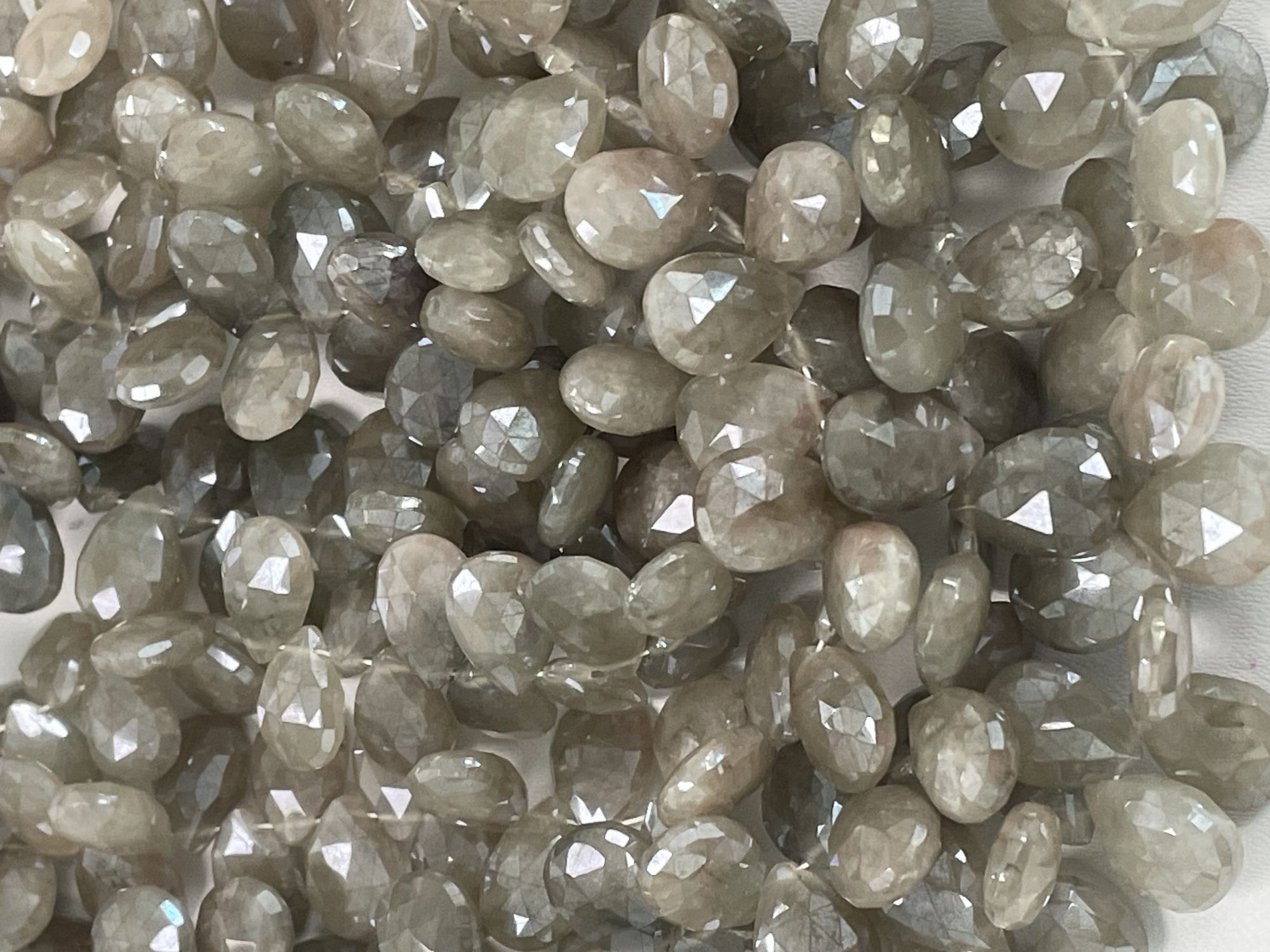 Grey Mystic Quartz Pear Faceted