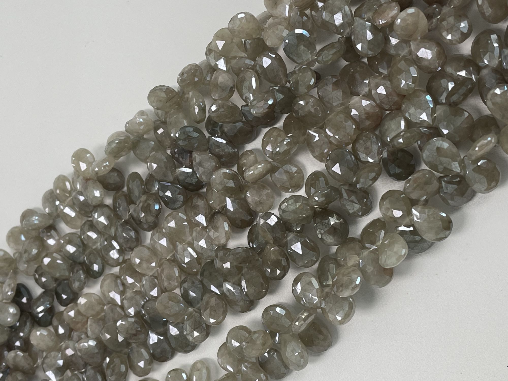 Grey Mystic Quartz Pear Faceted