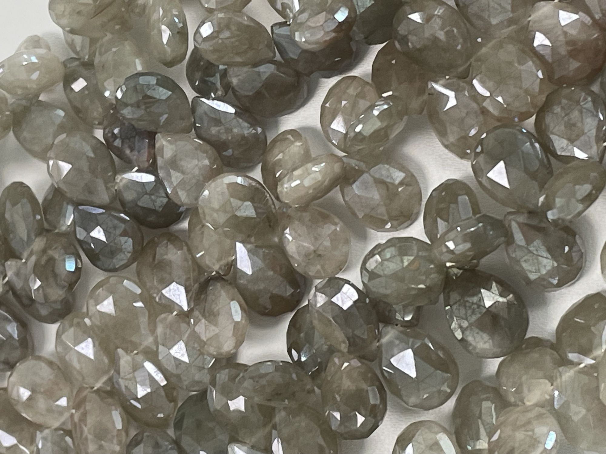 Grey Mystic Quartz Pear Faceted
