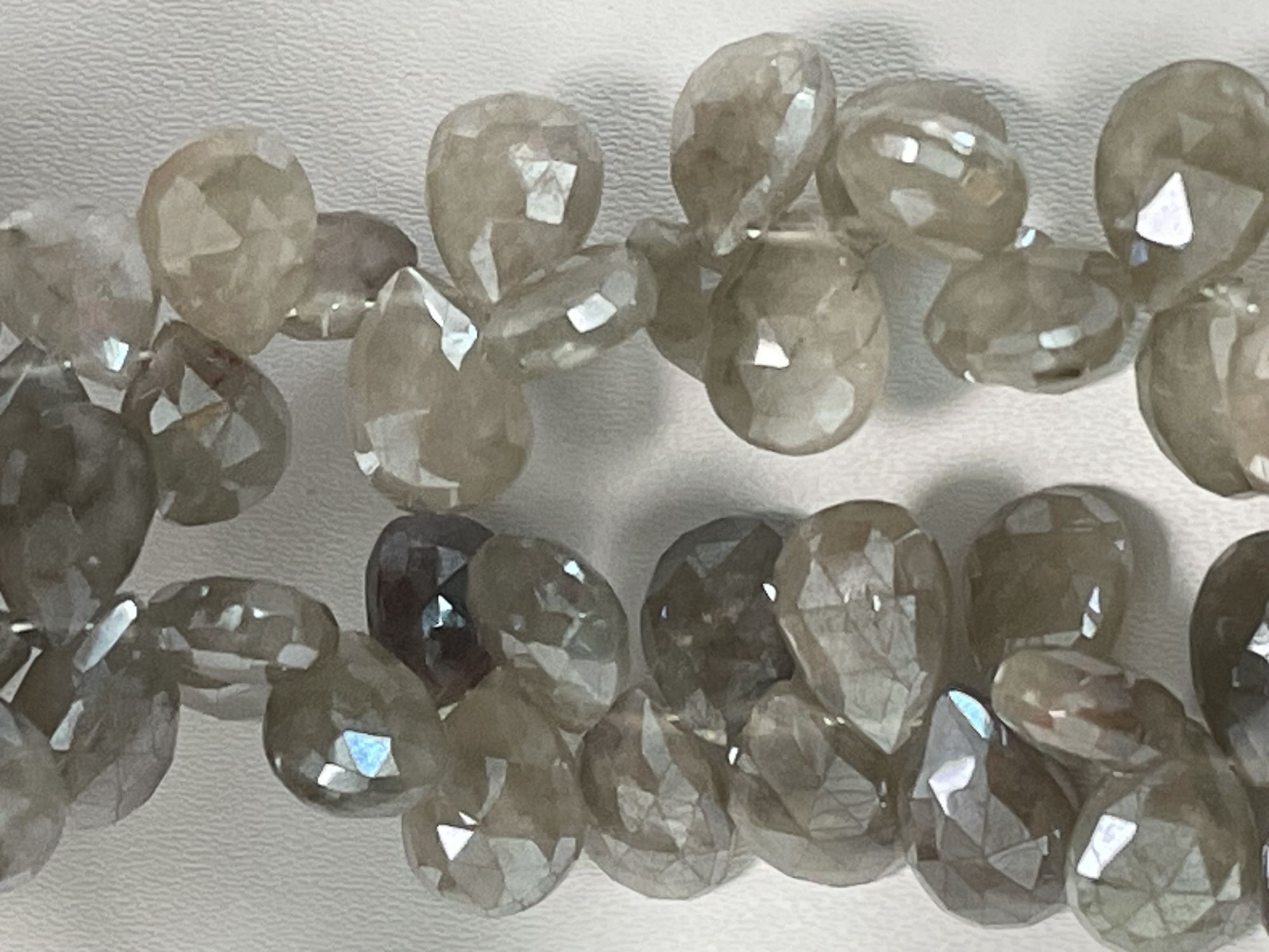 Grey Mystic Quartz Pear Faceted