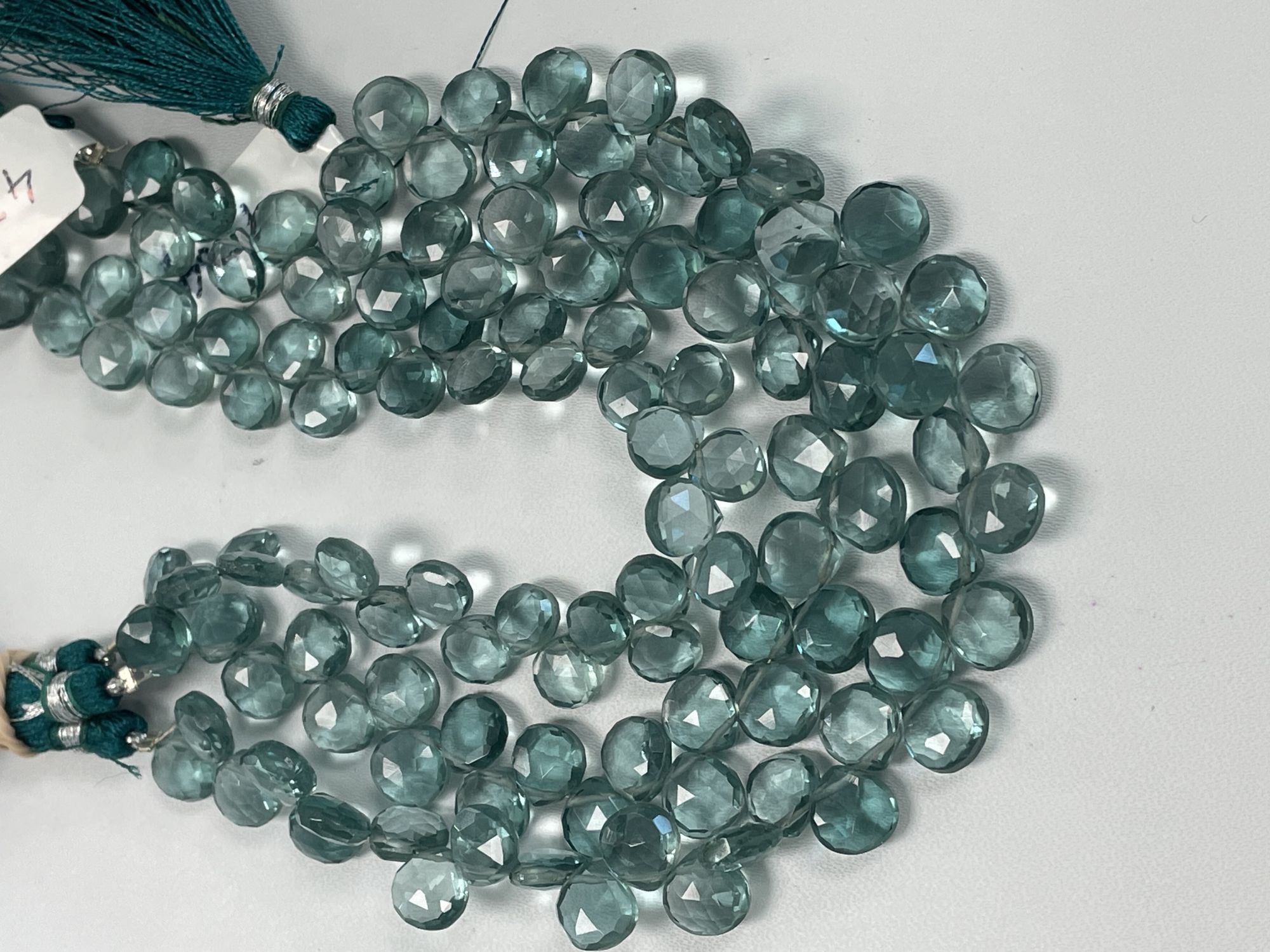 Teal Hydro Quartz Heart Faceted