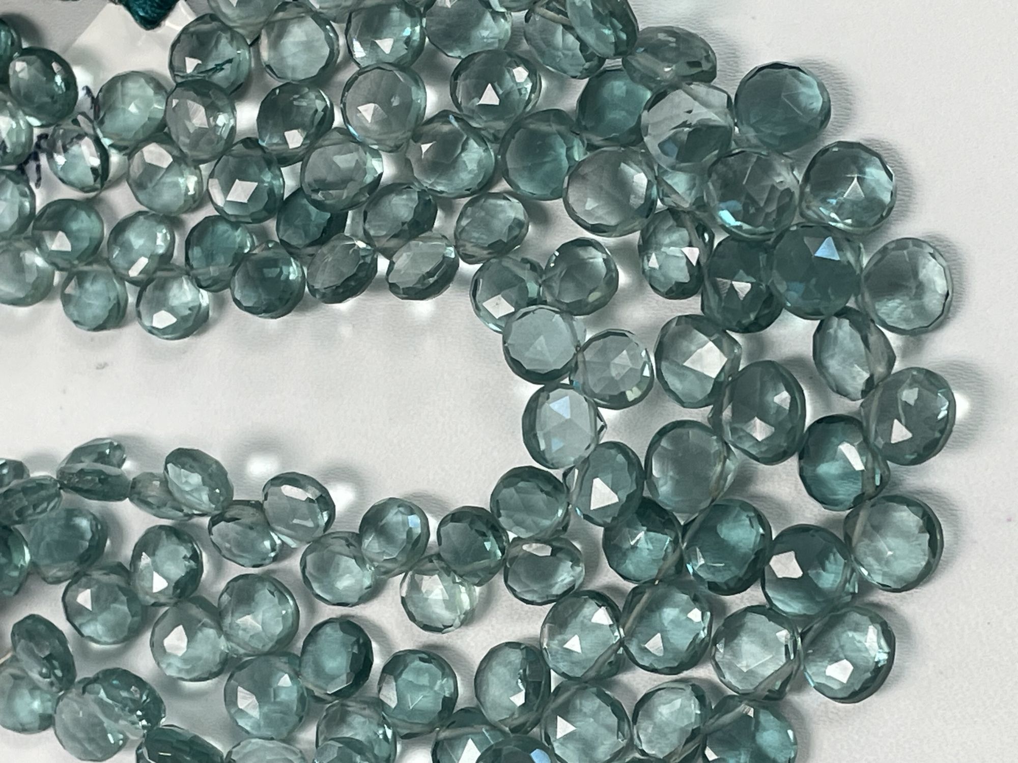 Teal Hydro Quartz Heart Faceted