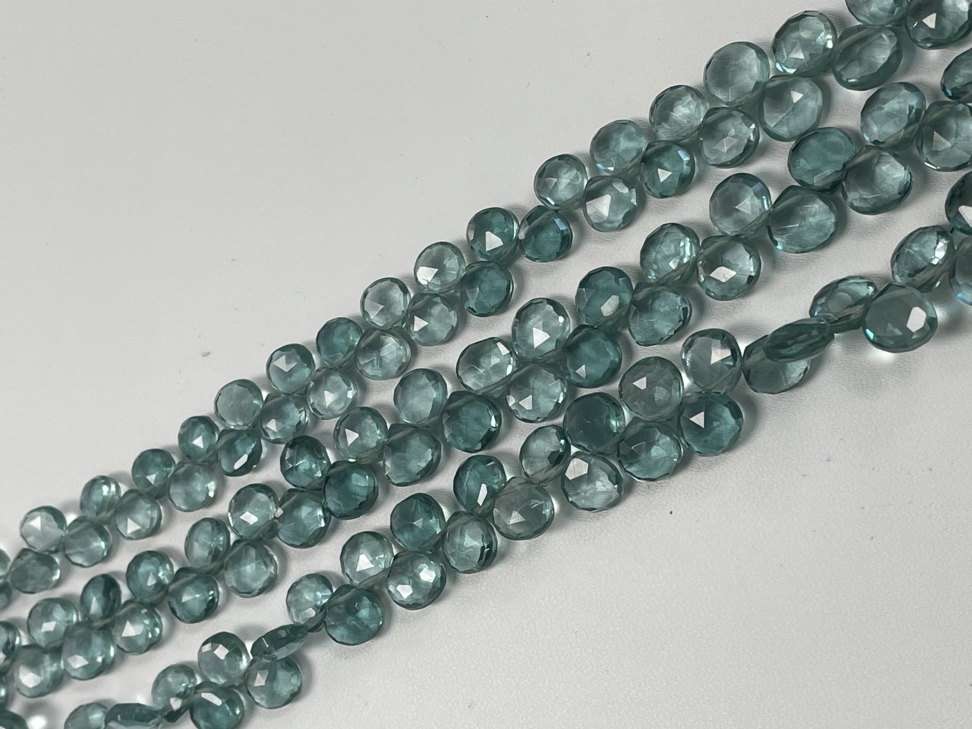 Teal Hydro Quartz Heart Faceted