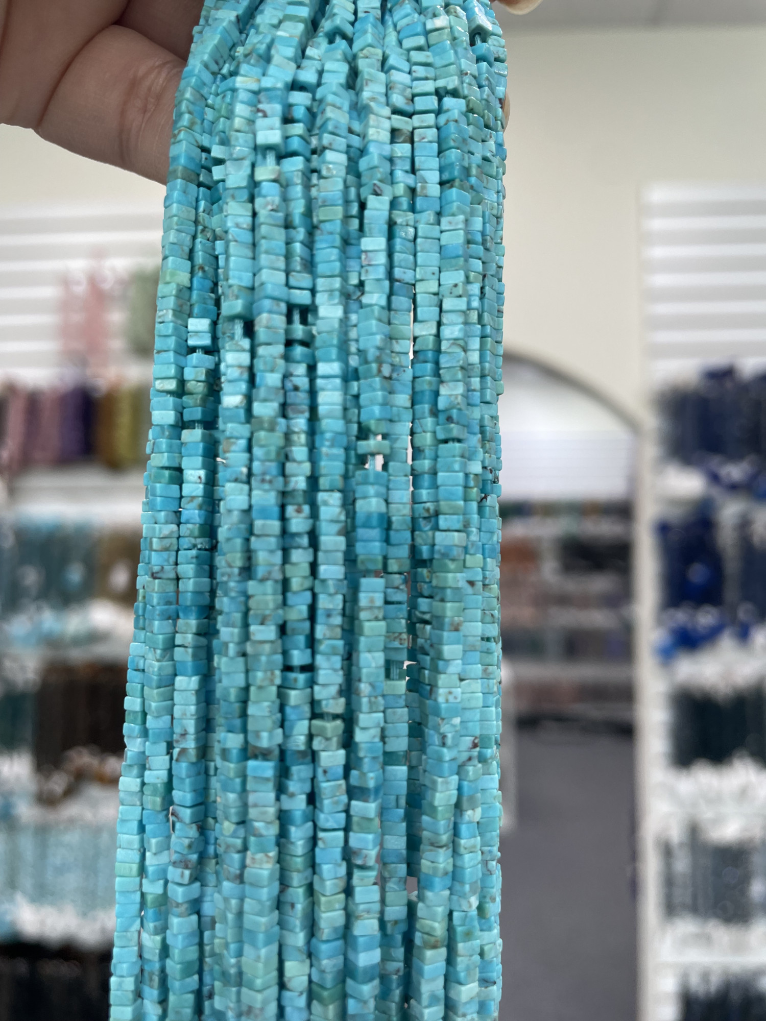 Turquoise Cube Faceted