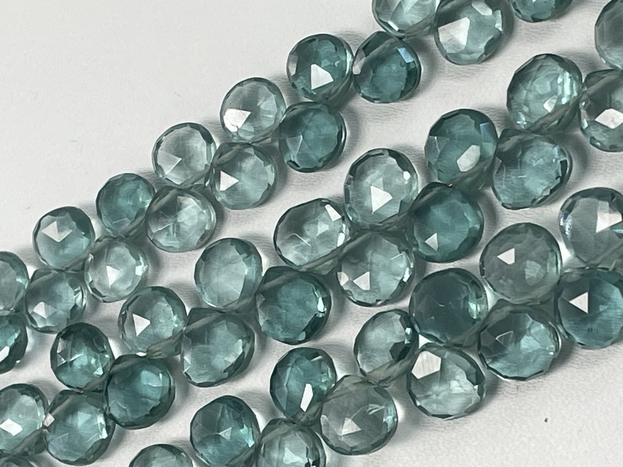Teal Hydro Quartz Heart Faceted