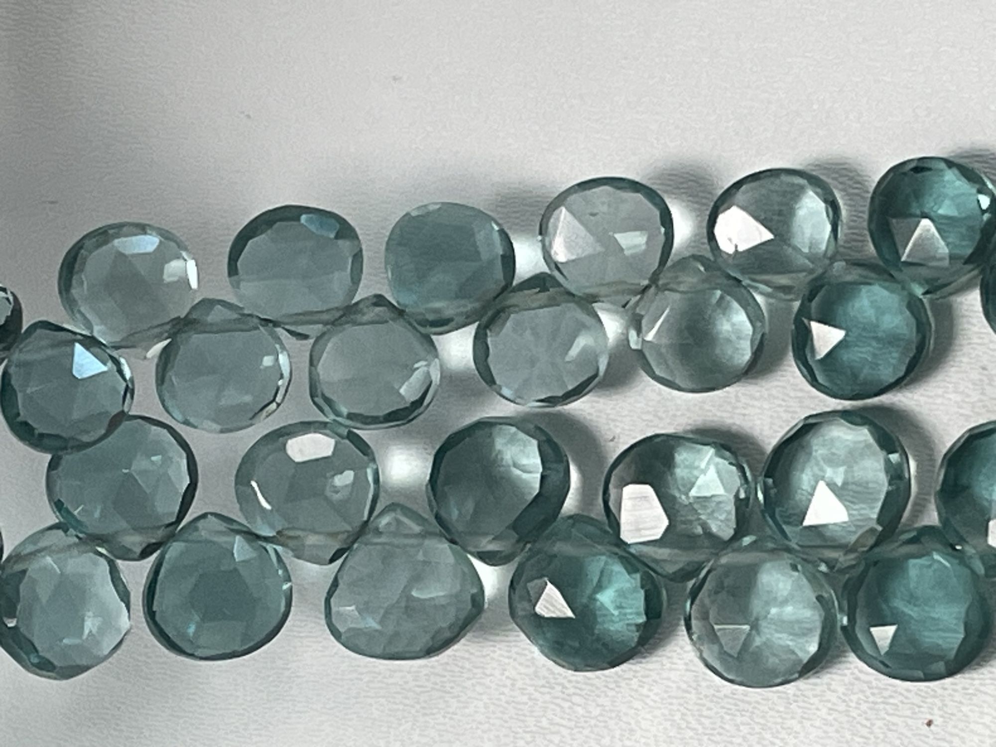 Teal Hydro Quartz Heart Faceted