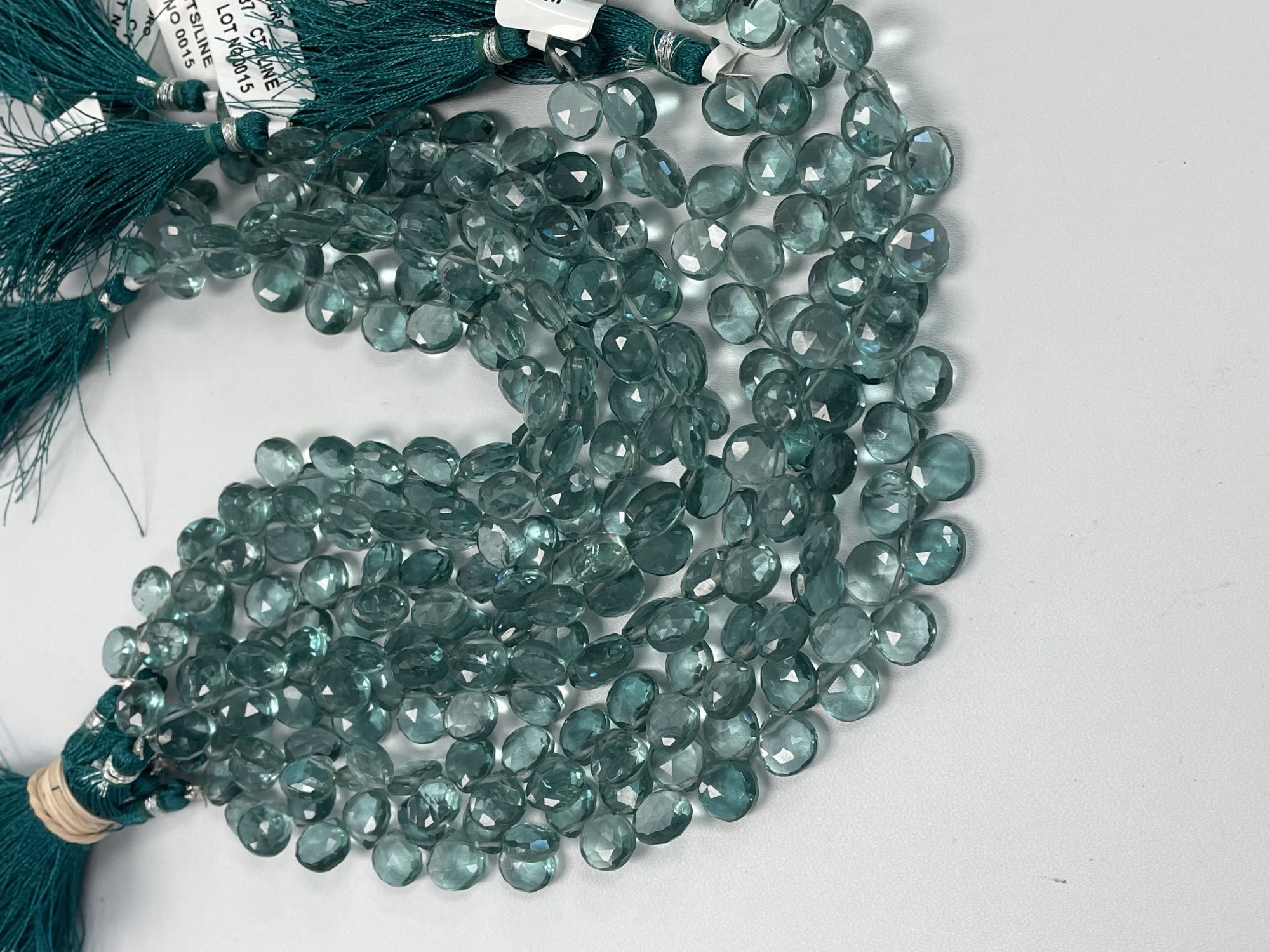 Teal Hydro Quartz Heart Faceted