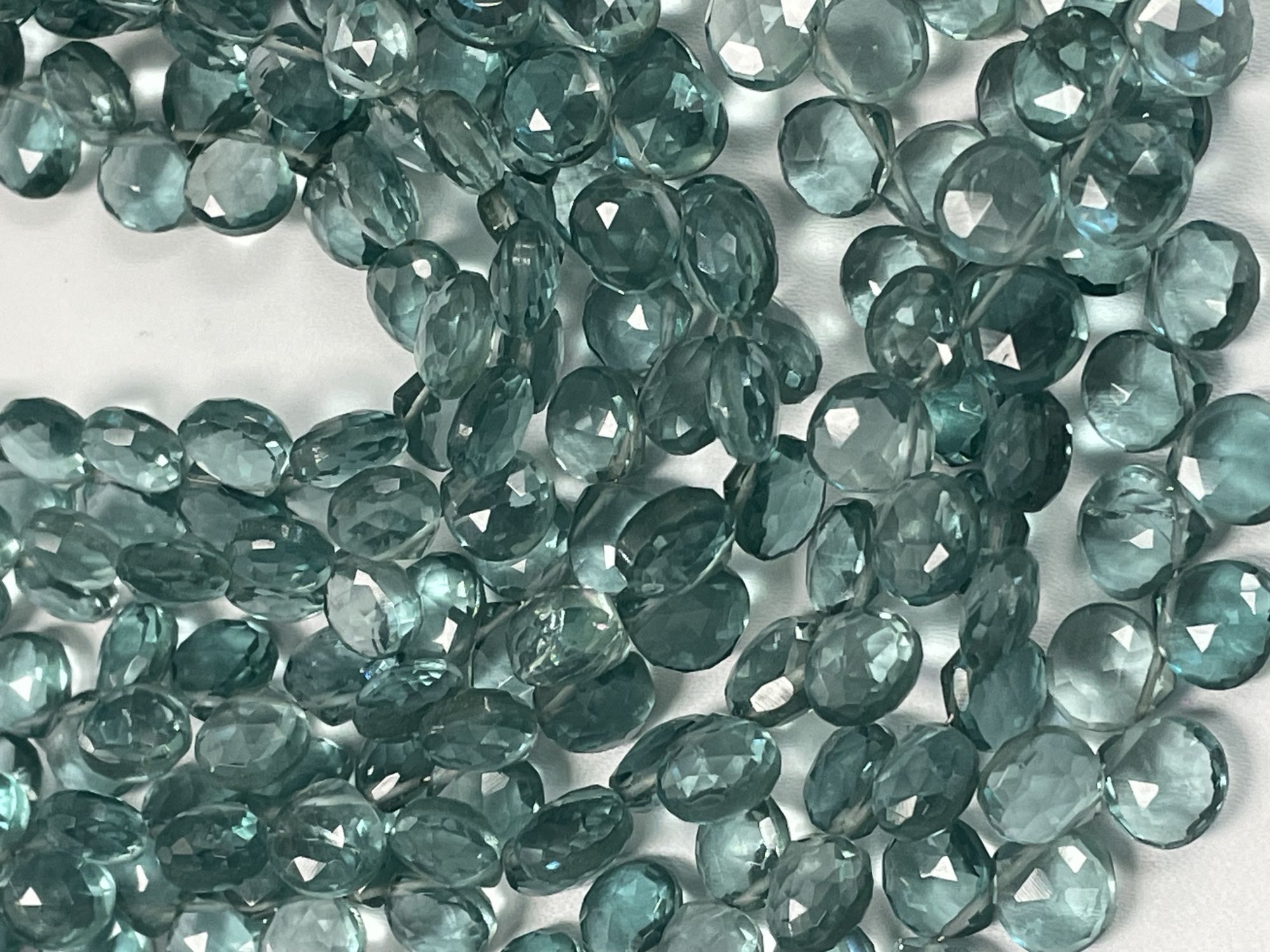 Teal Hydro Quartz Heart Faceted